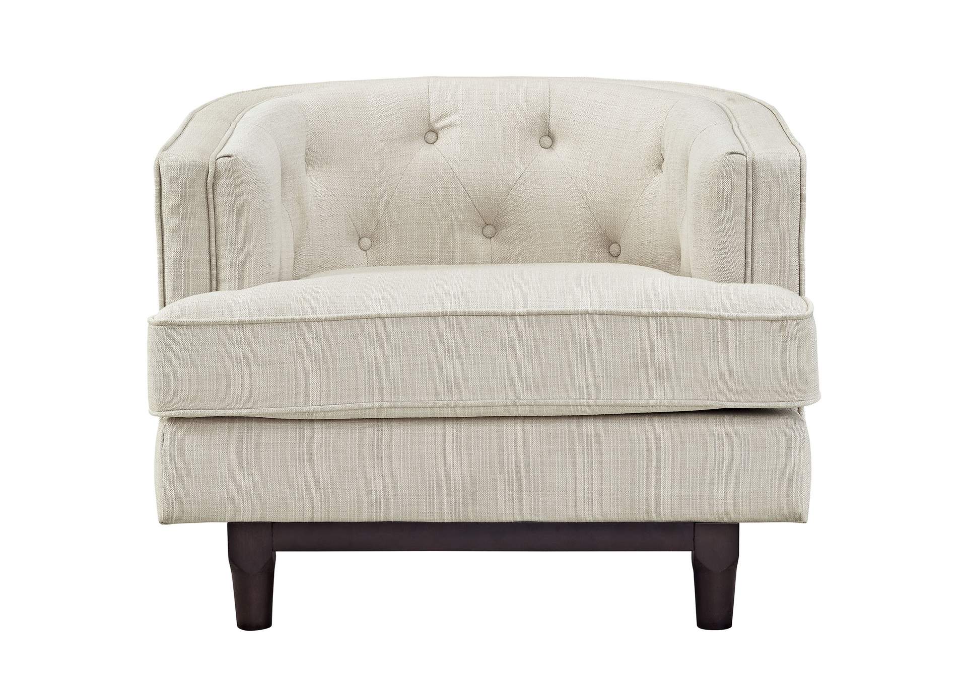 Coast Beige Upholstered Fabric Armchair,Modway