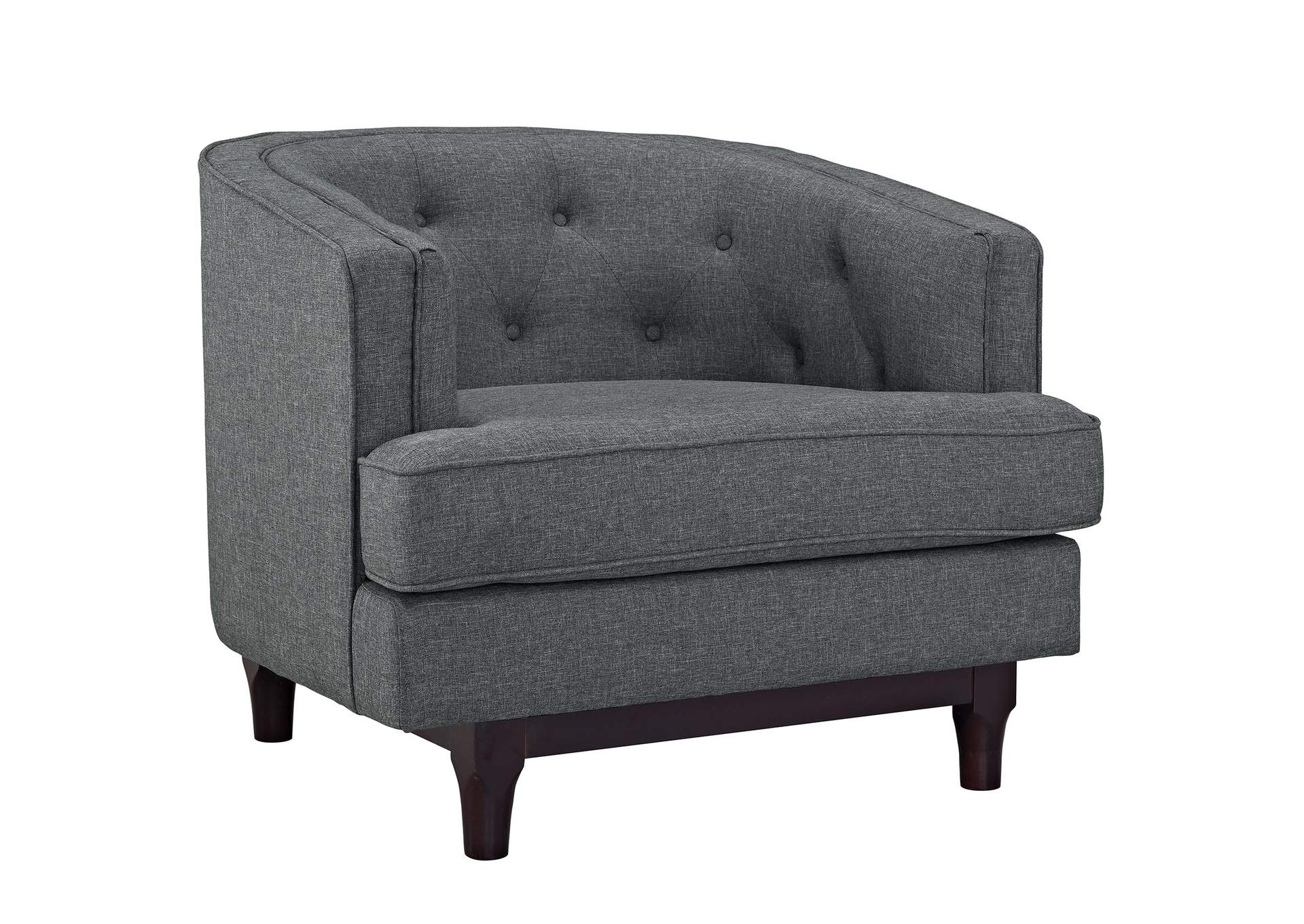 Gray Coast Upholstered Fabric Arm Chair,Modway