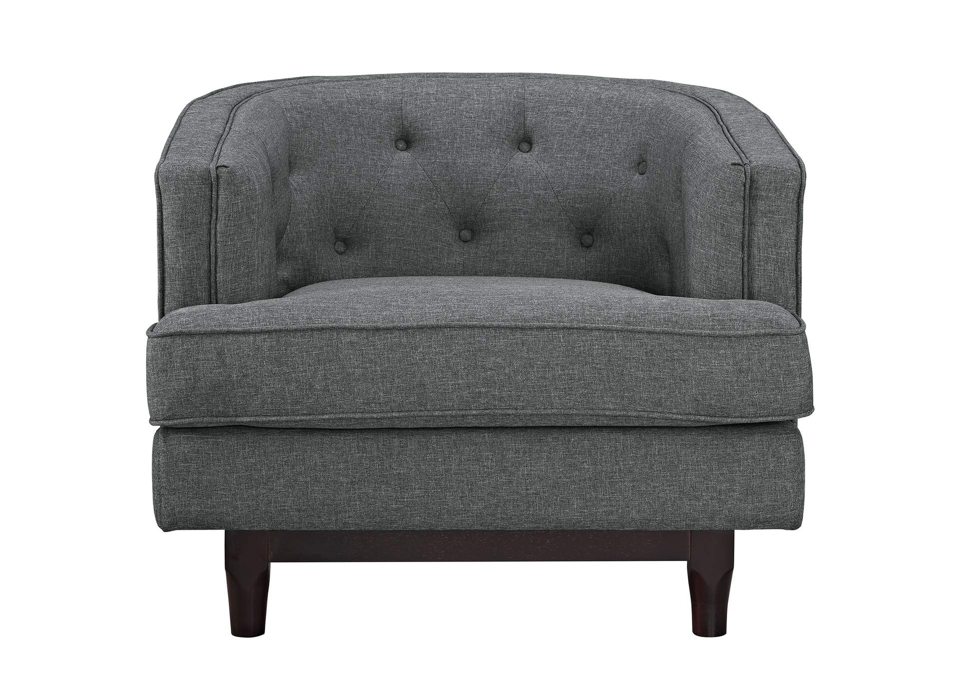 Gray Coast Upholstered Fabric Arm Chair,Modway