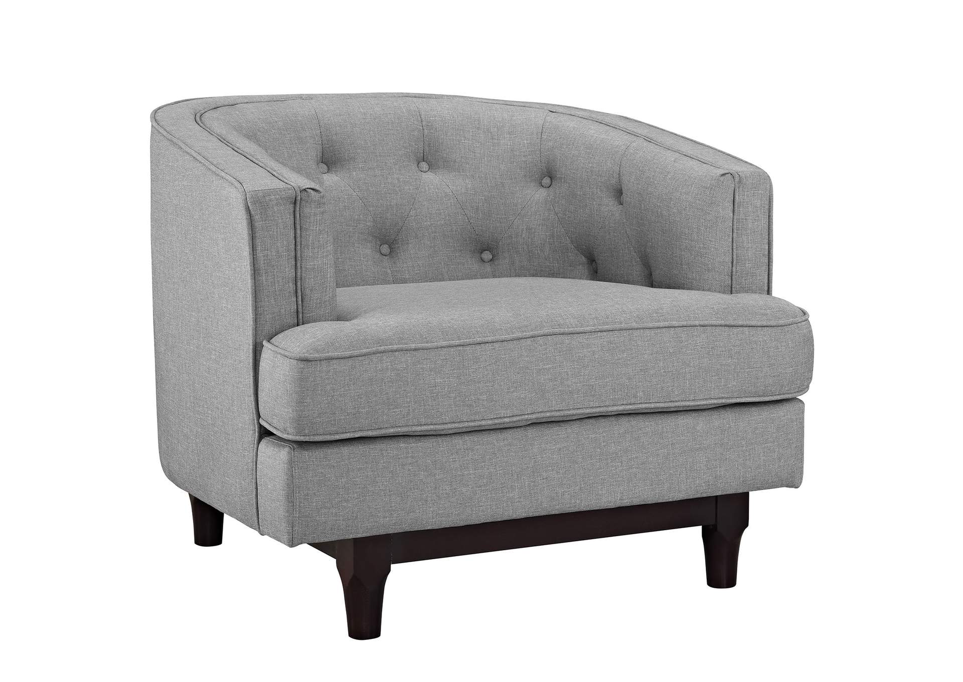 Light Gray Coast Upholstered Fabric Arm Chair,Modway