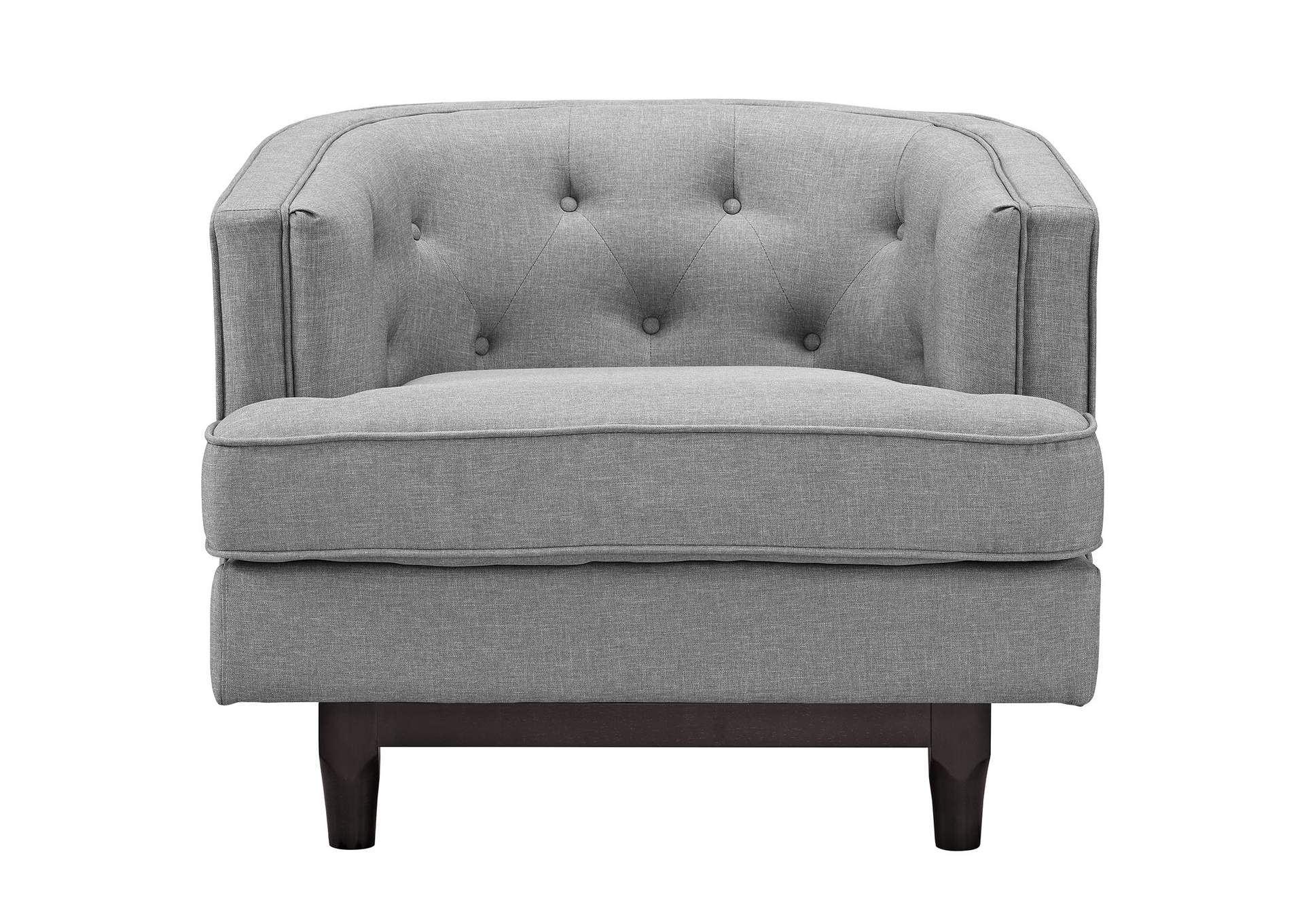 Light Gray Coast Upholstered Fabric Arm Chair,Modway