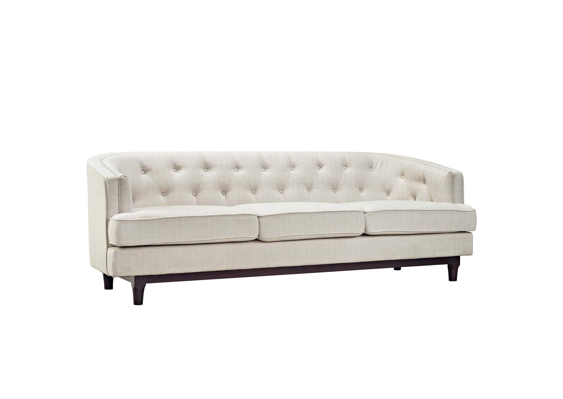 Beige Coast Upholstered Fabric Sofa,Modway