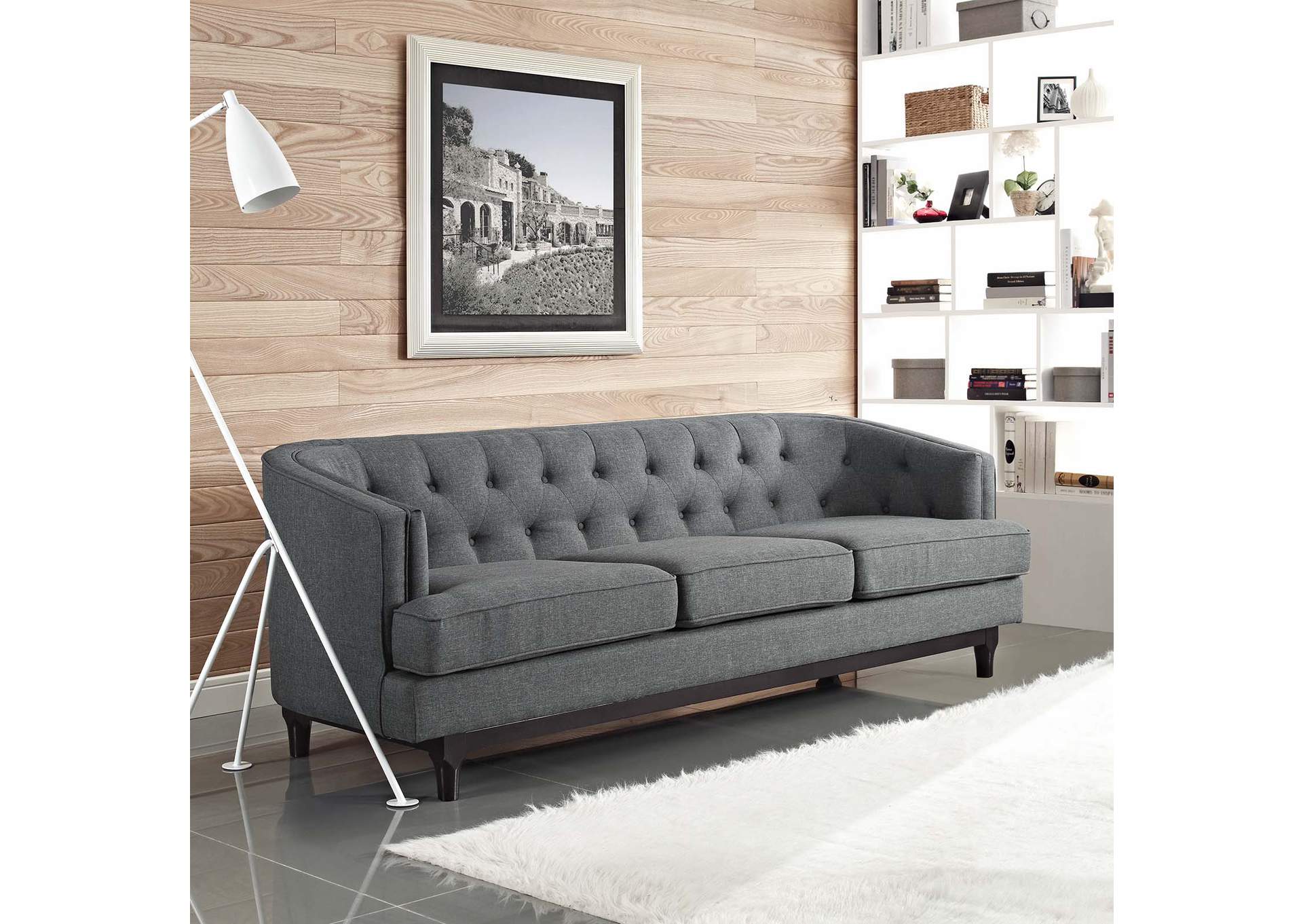 Gray Coast Upholstered Fabric Sofa,Modway