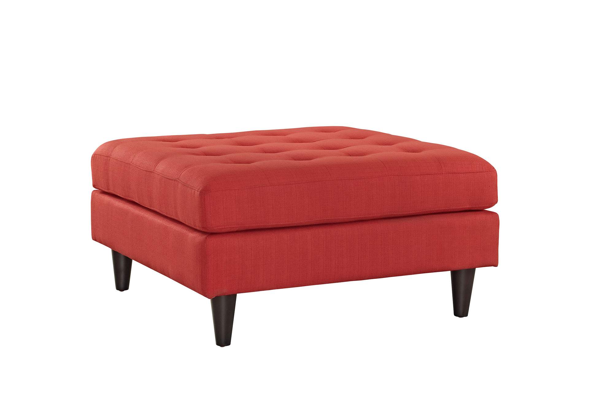 Atomic Red Empress Upholstered Fabric Large Ottoman,Modway