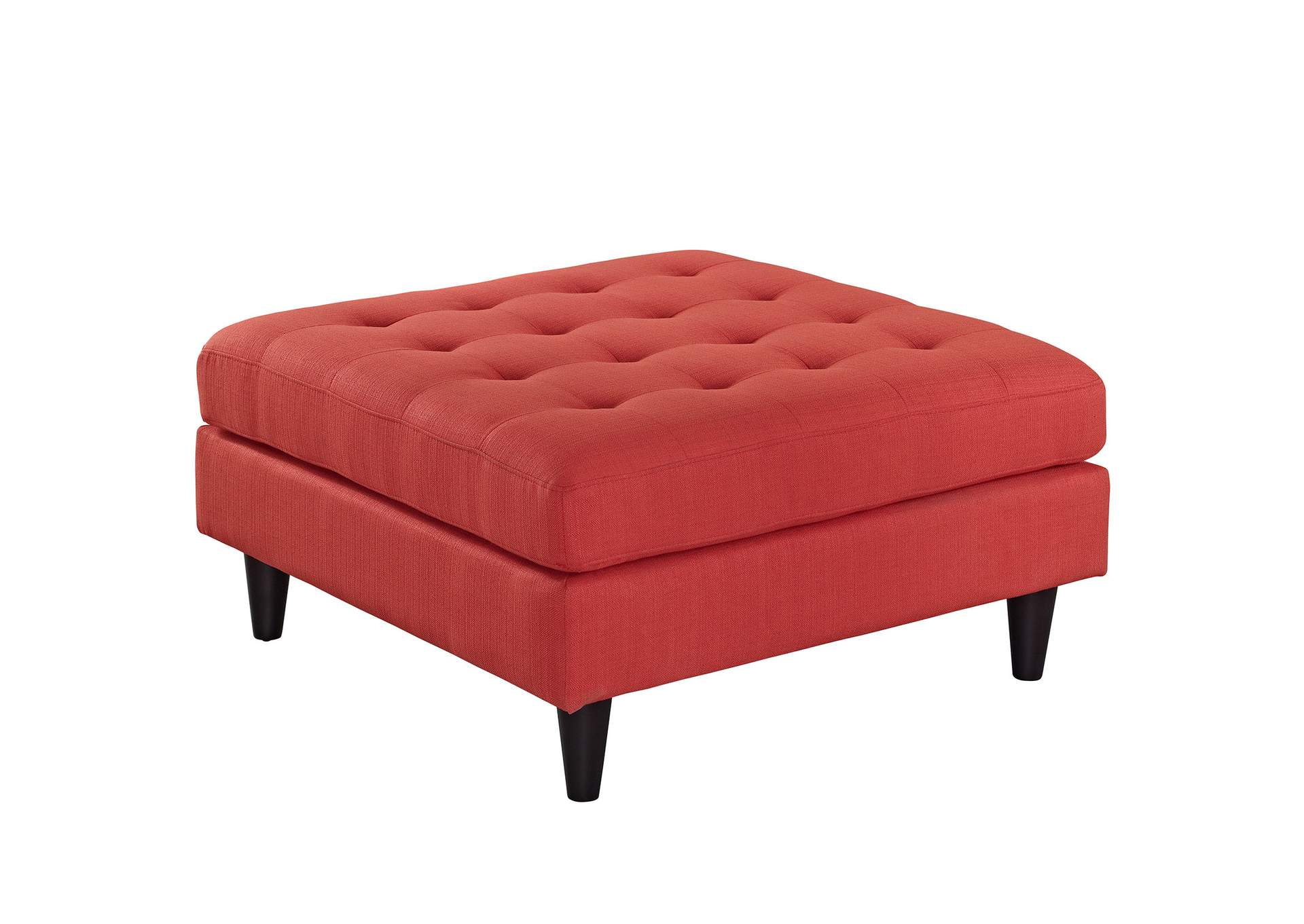 Atomic Red Empress Upholstered Fabric Large Ottoman,Modway