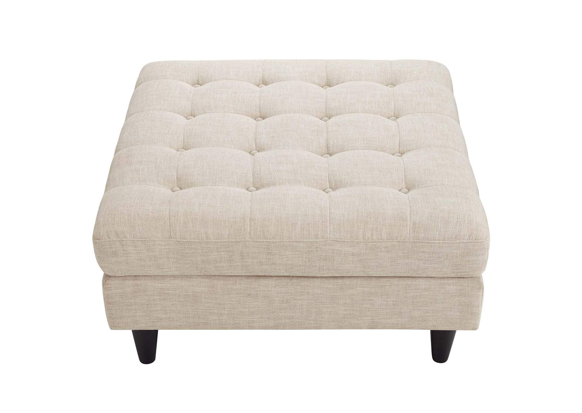 Beige Empress Upholstered Fabric Large Ottoman,Modway