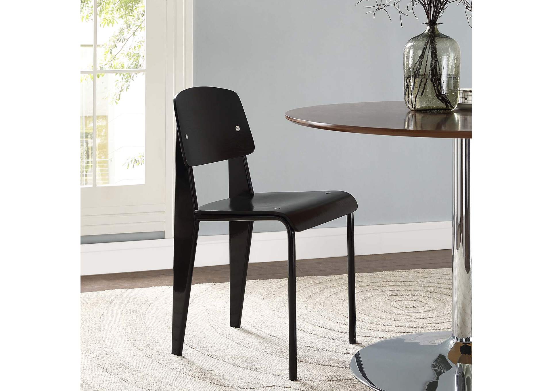 Black Black Cabin Dining Side Chair,Modway