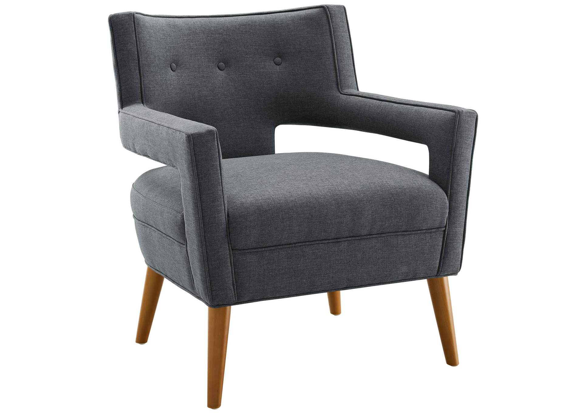 Gray Sheer Upholstered Fabric Arm Chair,Modway