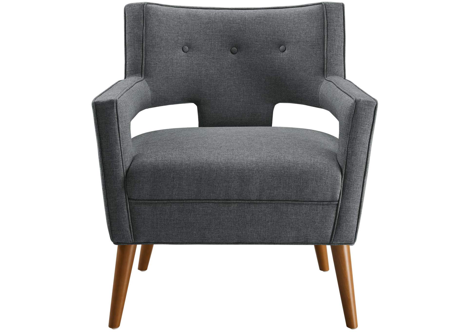 Gray Sheer Upholstered Fabric Arm Chair,Modway