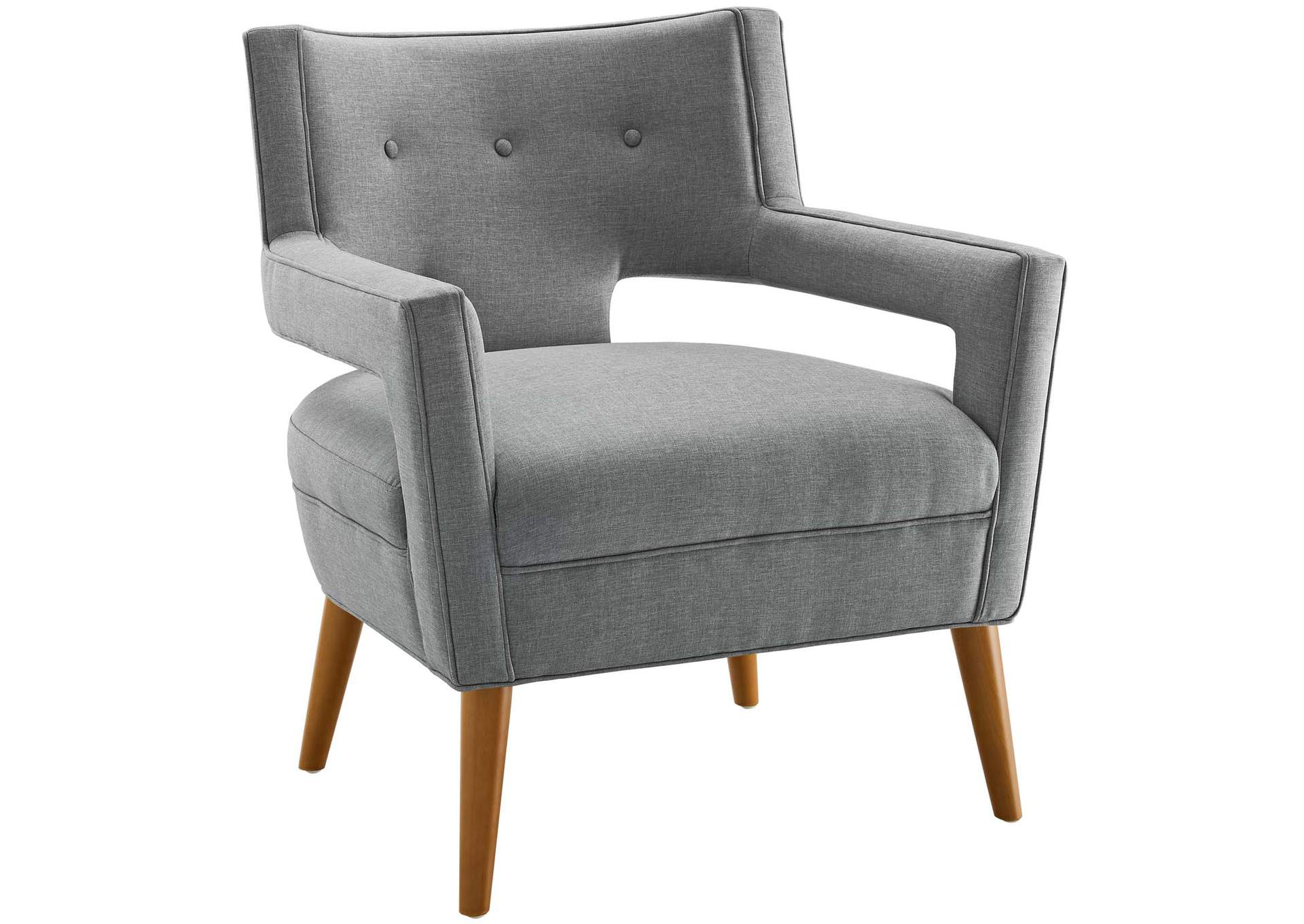 Light Gray Sheer Upholstered Fabric Arm Chair,Modway