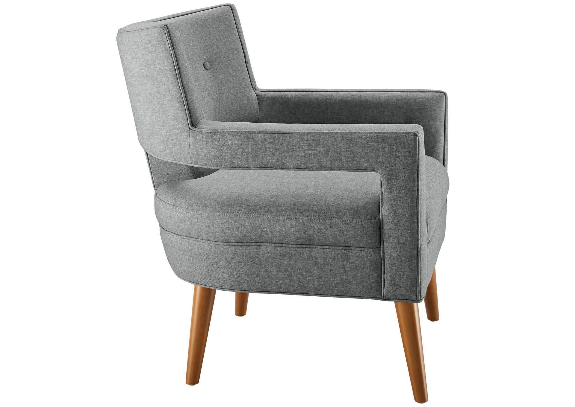 Light Gray Sheer Upholstered Fabric Arm Chair,Modway