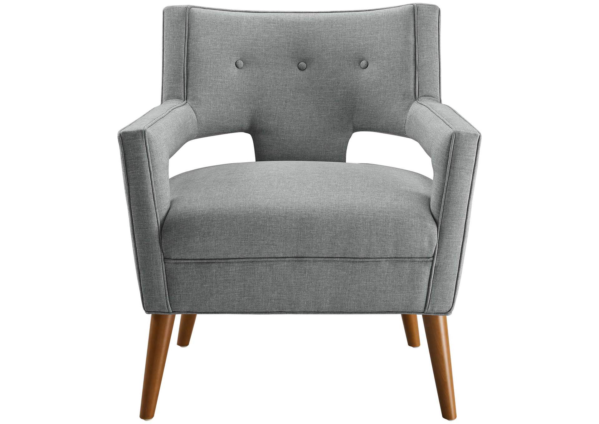 Light Gray Sheer Upholstered Fabric Arm Chair,Modway