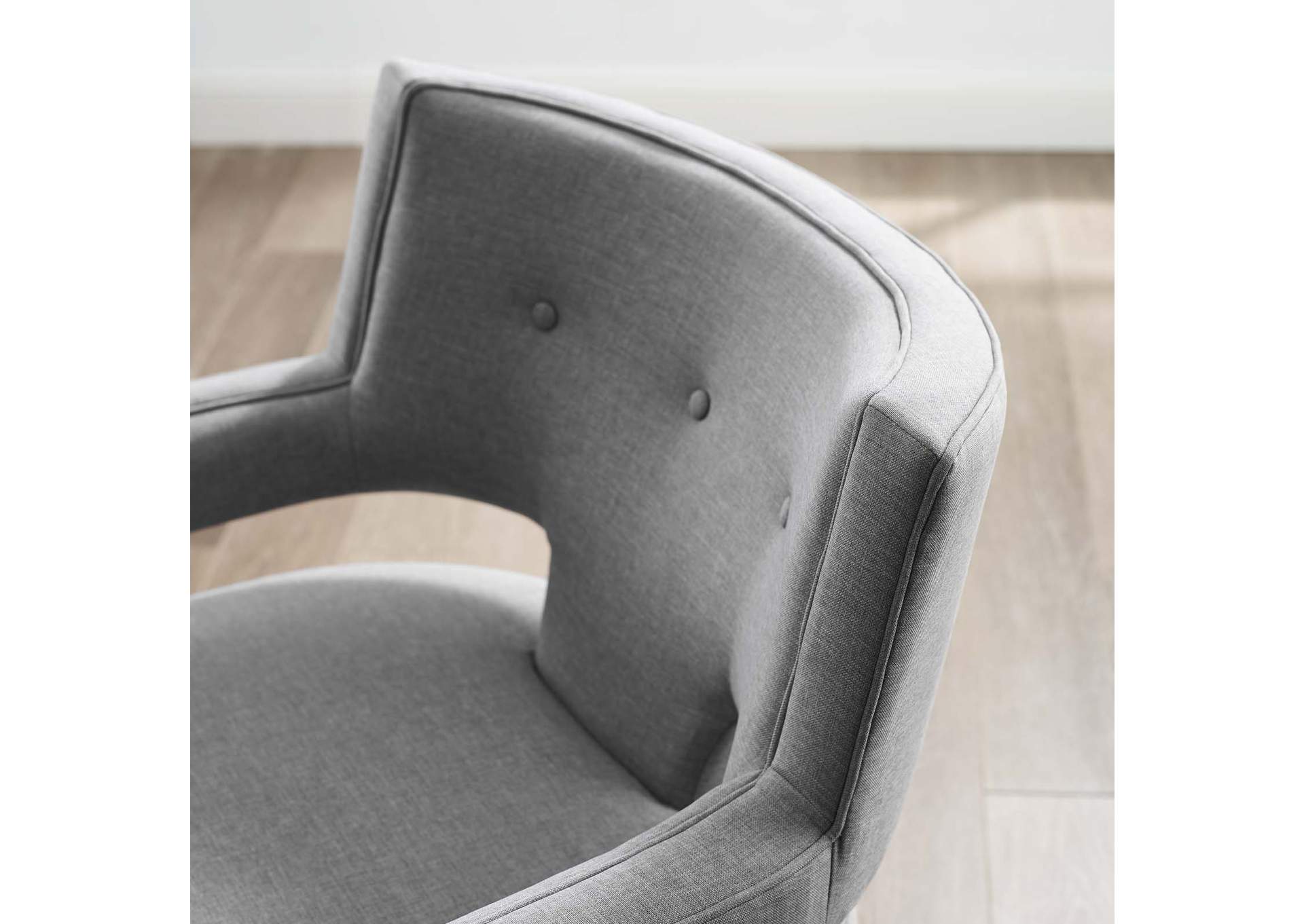 Light Gray Sheer Upholstered Fabric Arm Chair,Modway