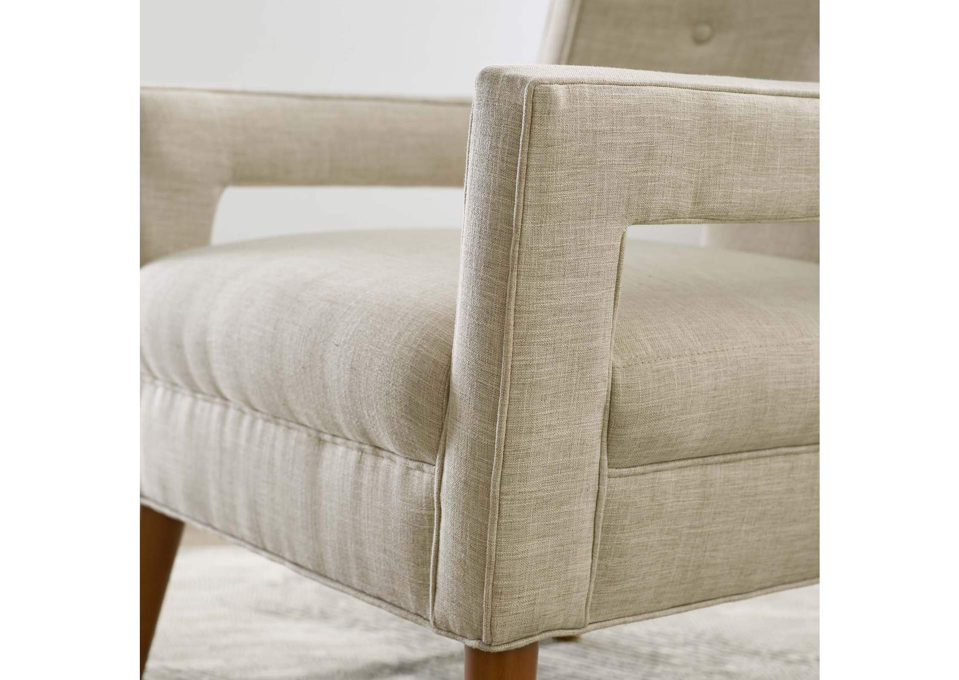 Sand Sheer Upholstered Fabric Arm Chair,Modway