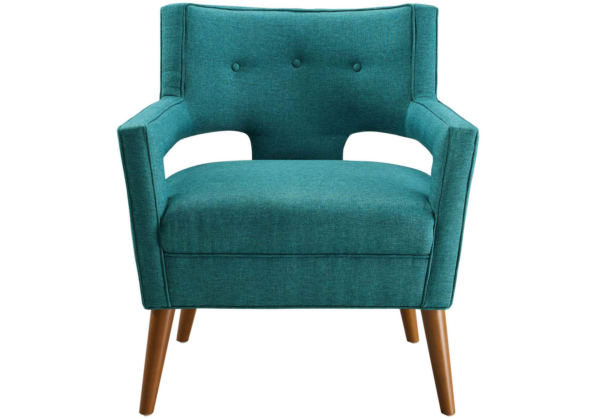 Teal Sheer Upholstered Fabric Arm Chair,Modway