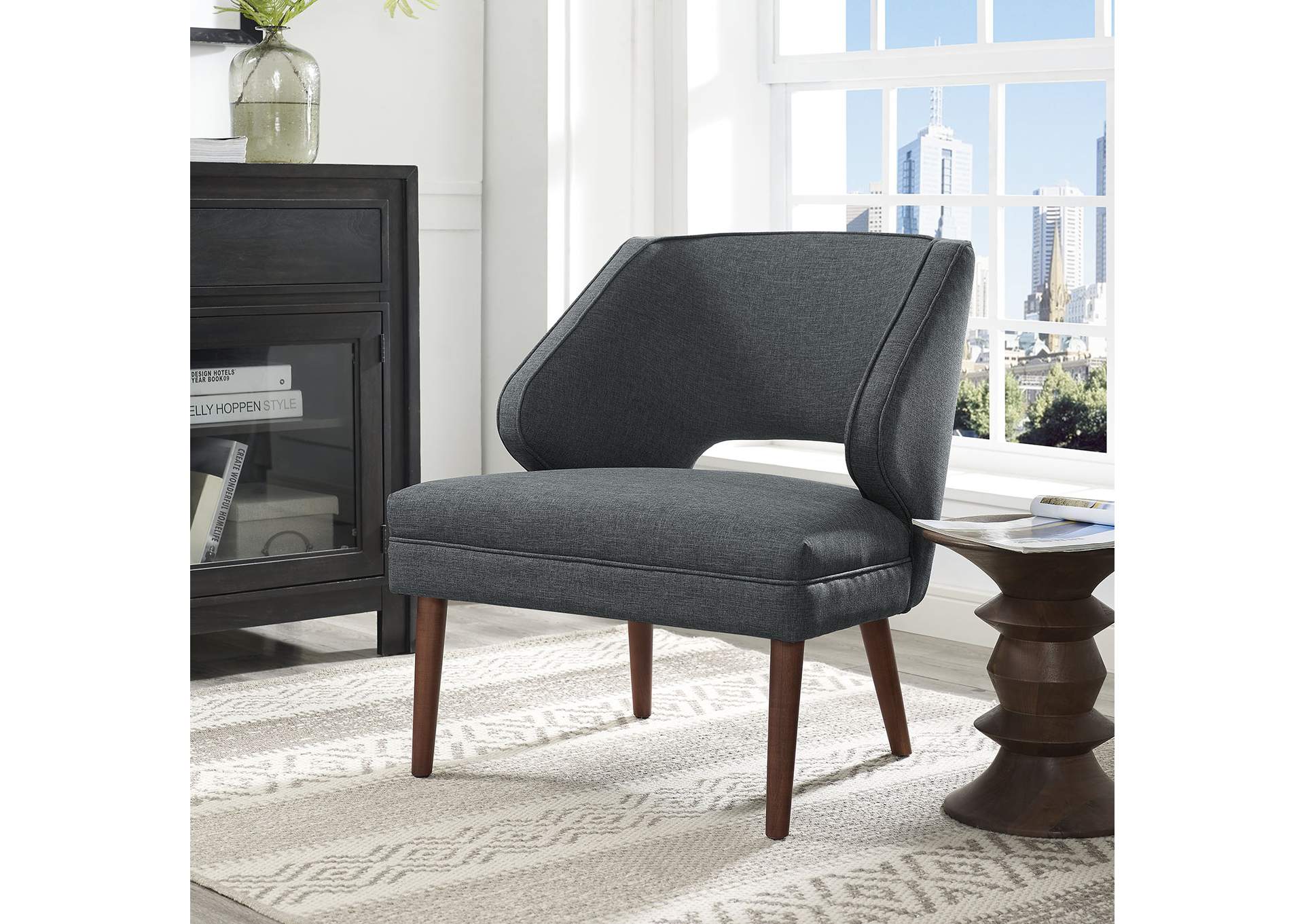 Gray Dock Upholstered Fabric Arm Chair,Modway