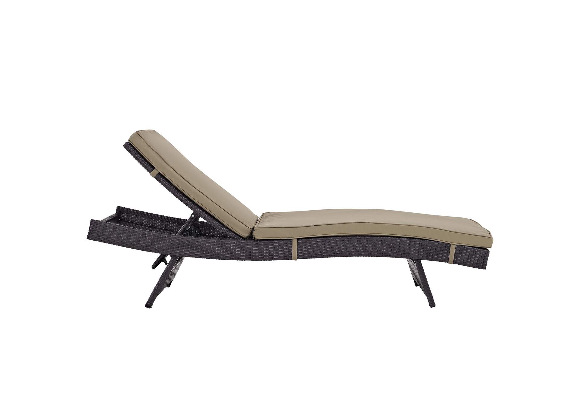 Espresso Mocha Convene Outdoor Patio Chaise,Modway