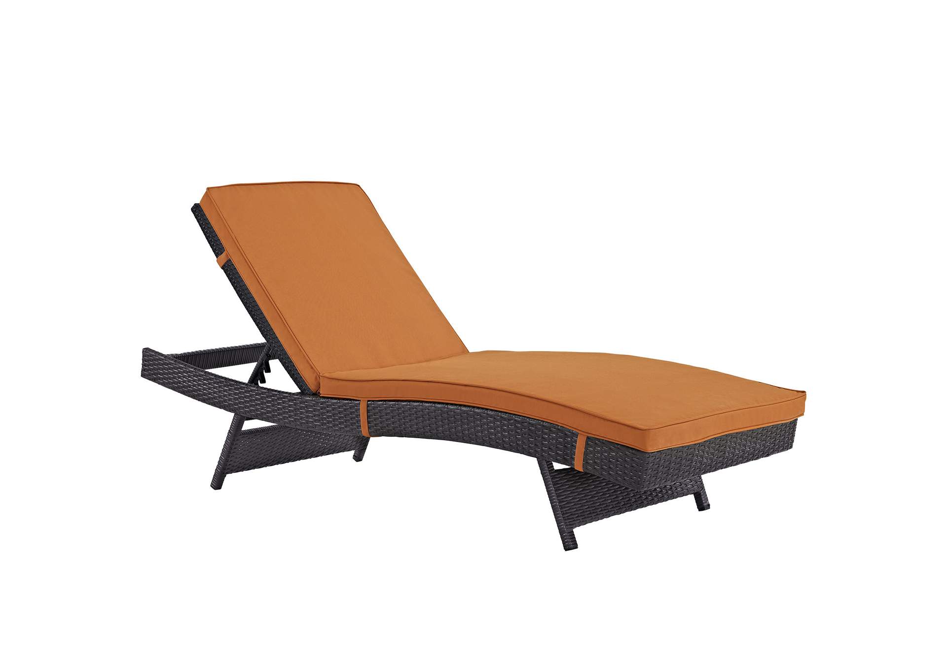 Espresso Orange Convene Outdoor Patio Chaise,Modway