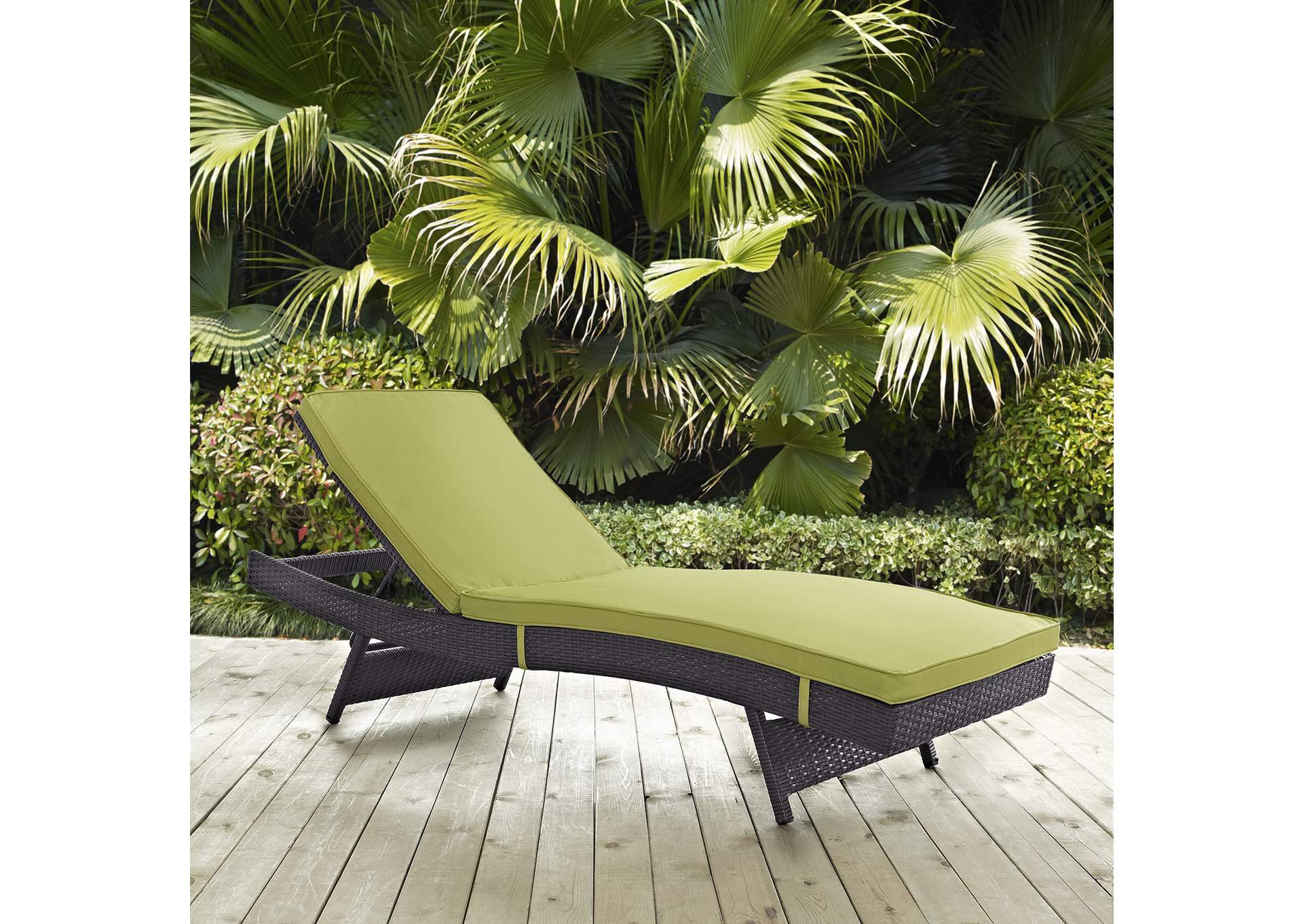 Espresso Peridot Convene Outdoor Patio Chaise,Modway