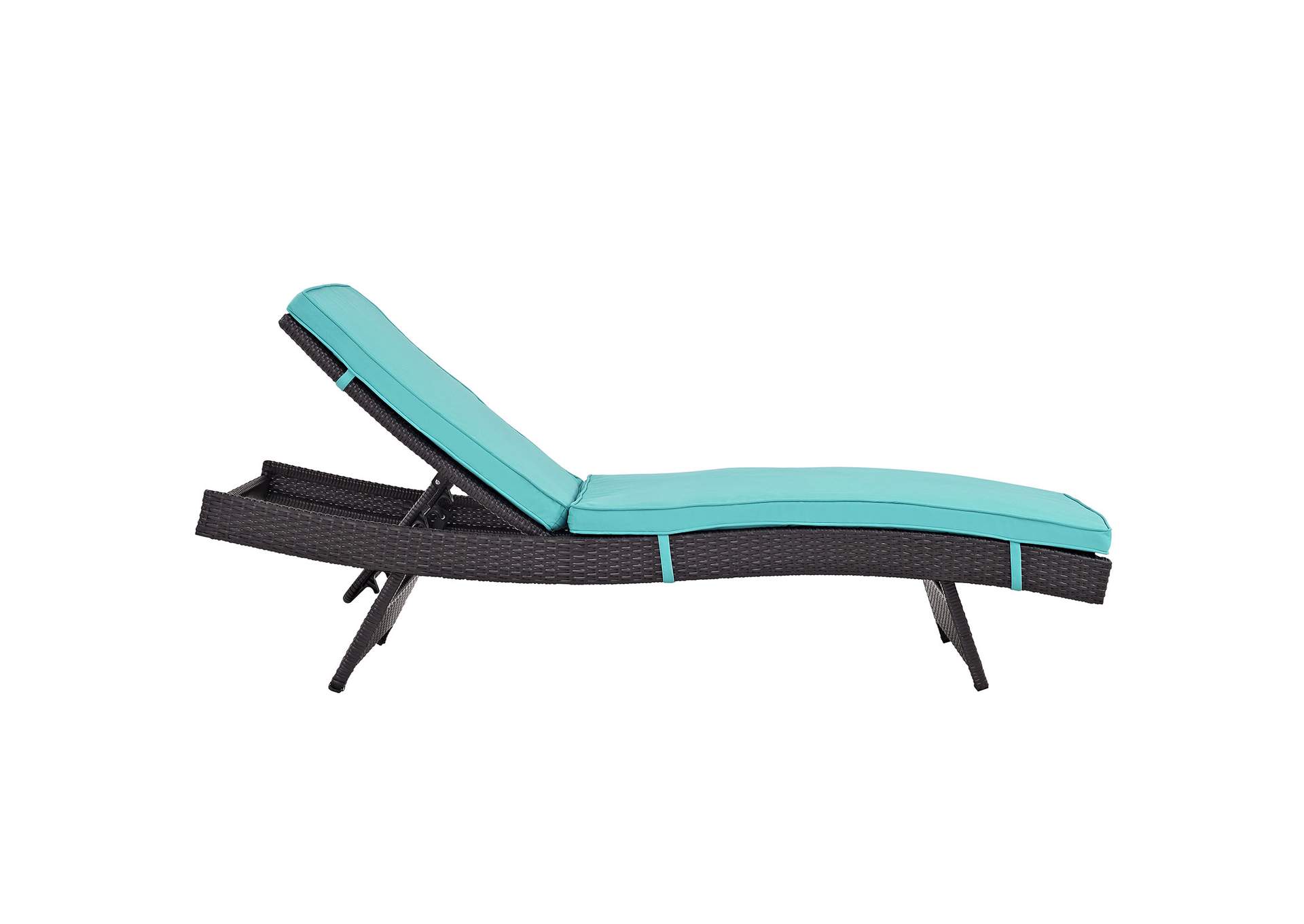 Espresso Turquoise Convene Outdoor Patio Chaise,Modway