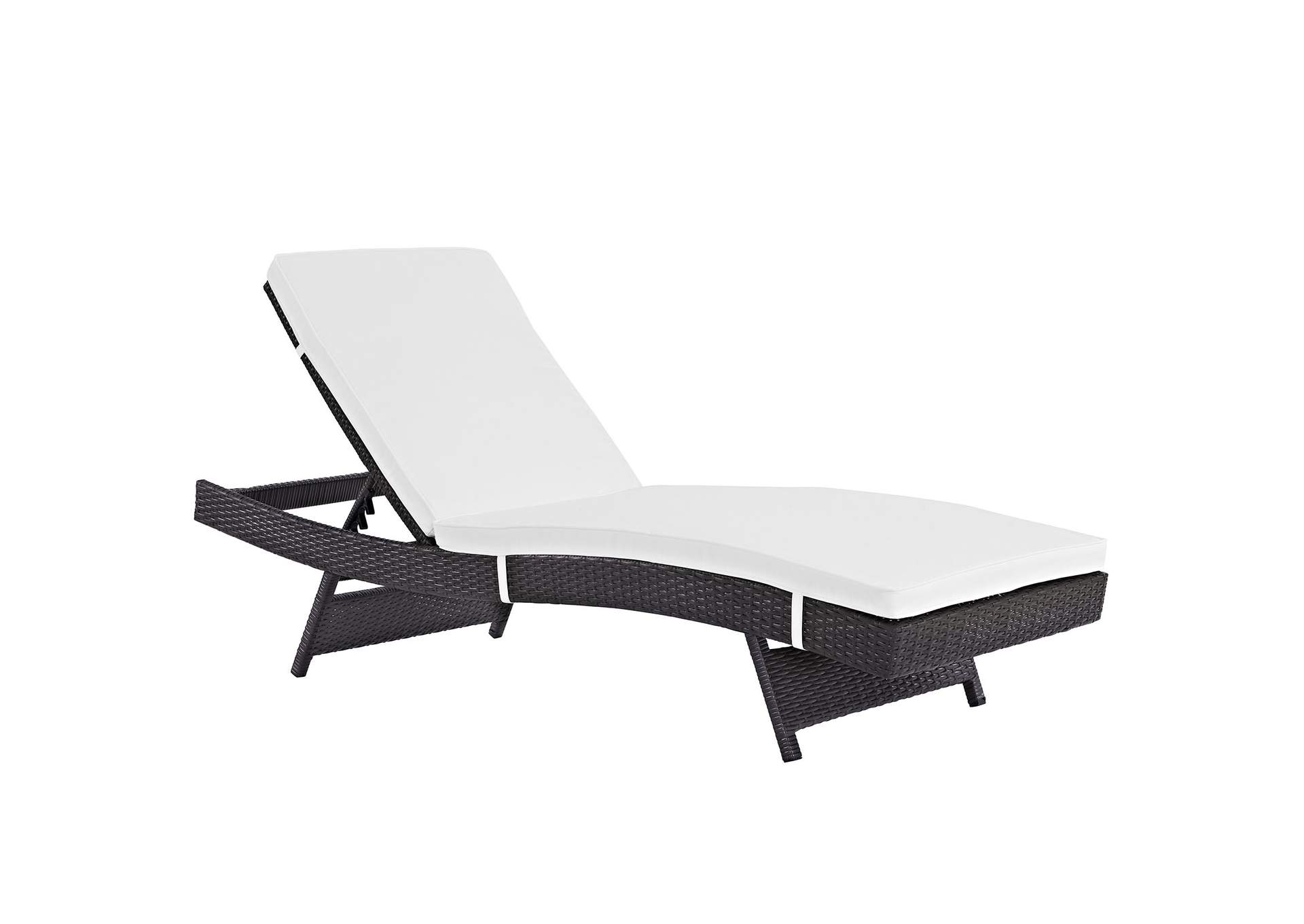 Espresso White Convene Outdoor Patio Chaise,Modway