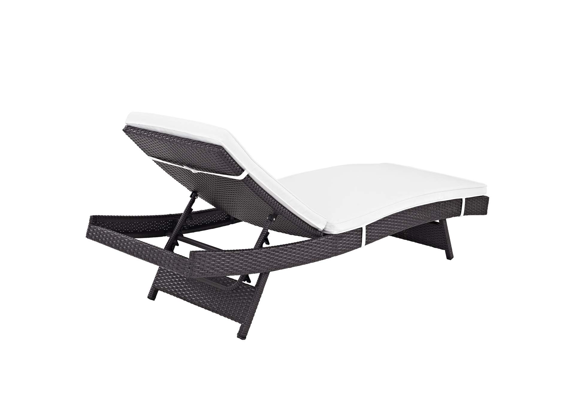 Espresso White Convene Outdoor Patio Chaise,Modway