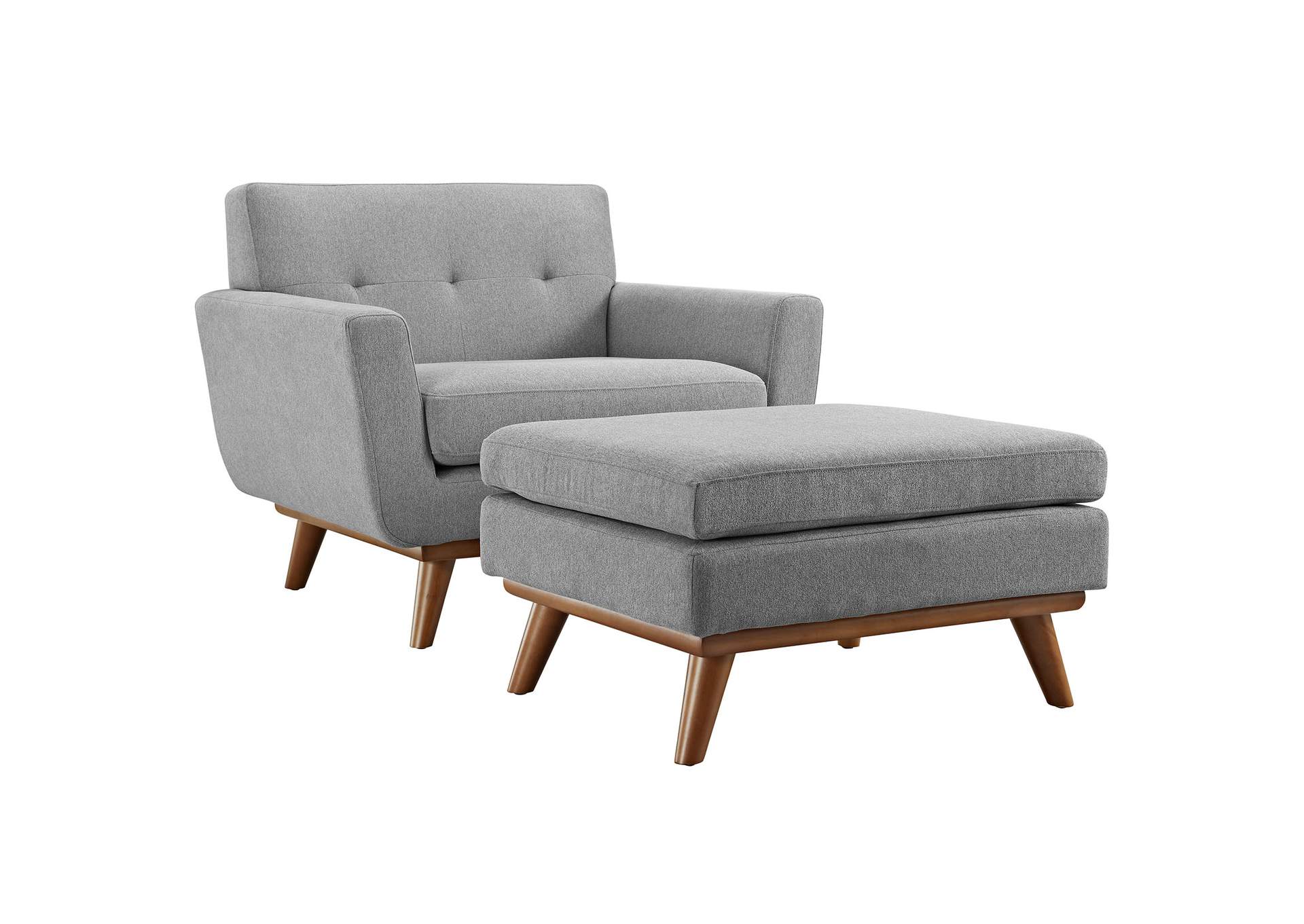 Expectation Gray Engage 2 Piece Armchair and Ottoman,Modway