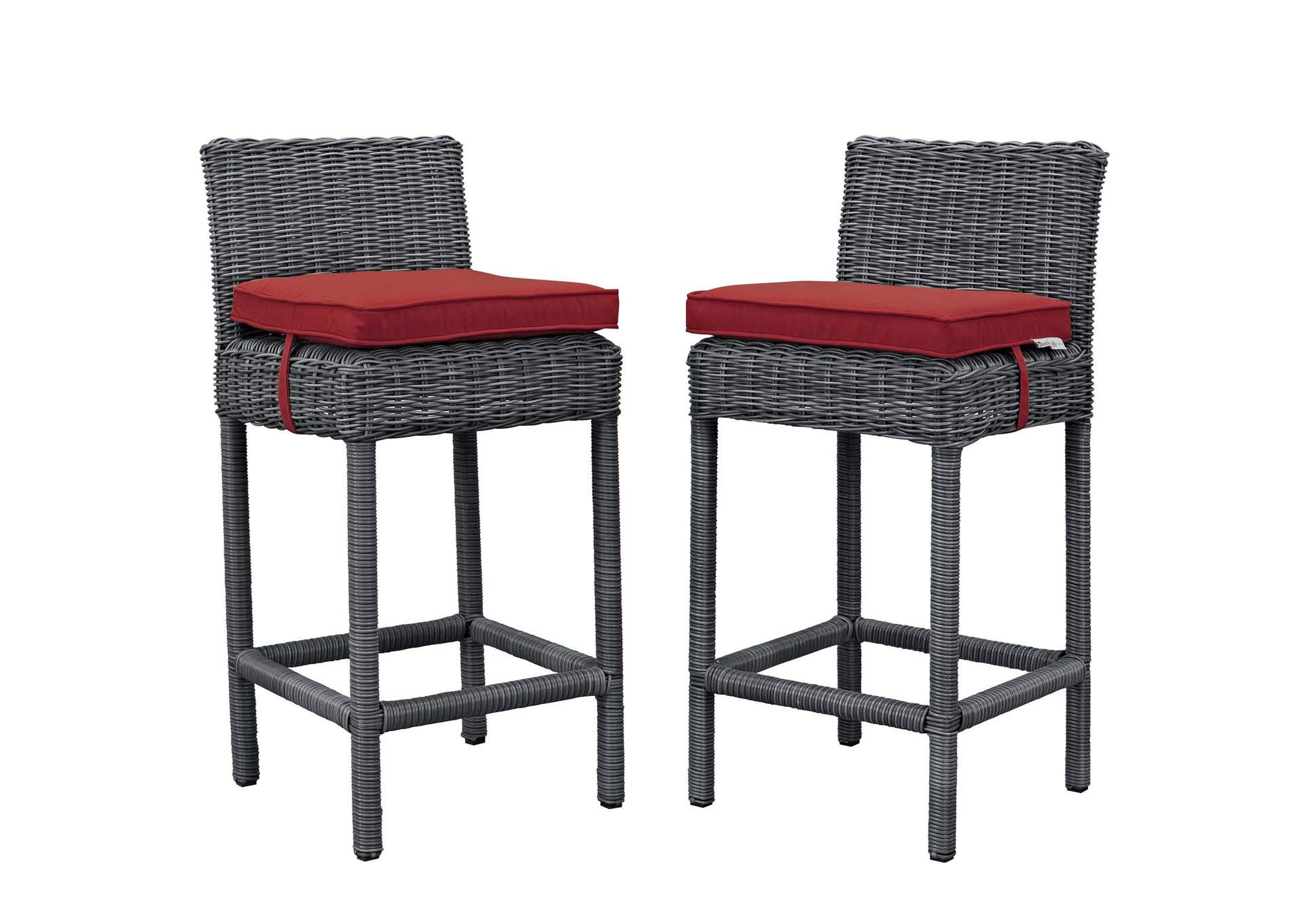 Canvas Red Summon 2 Piece Outdoor Patio Sunbrella,Modway