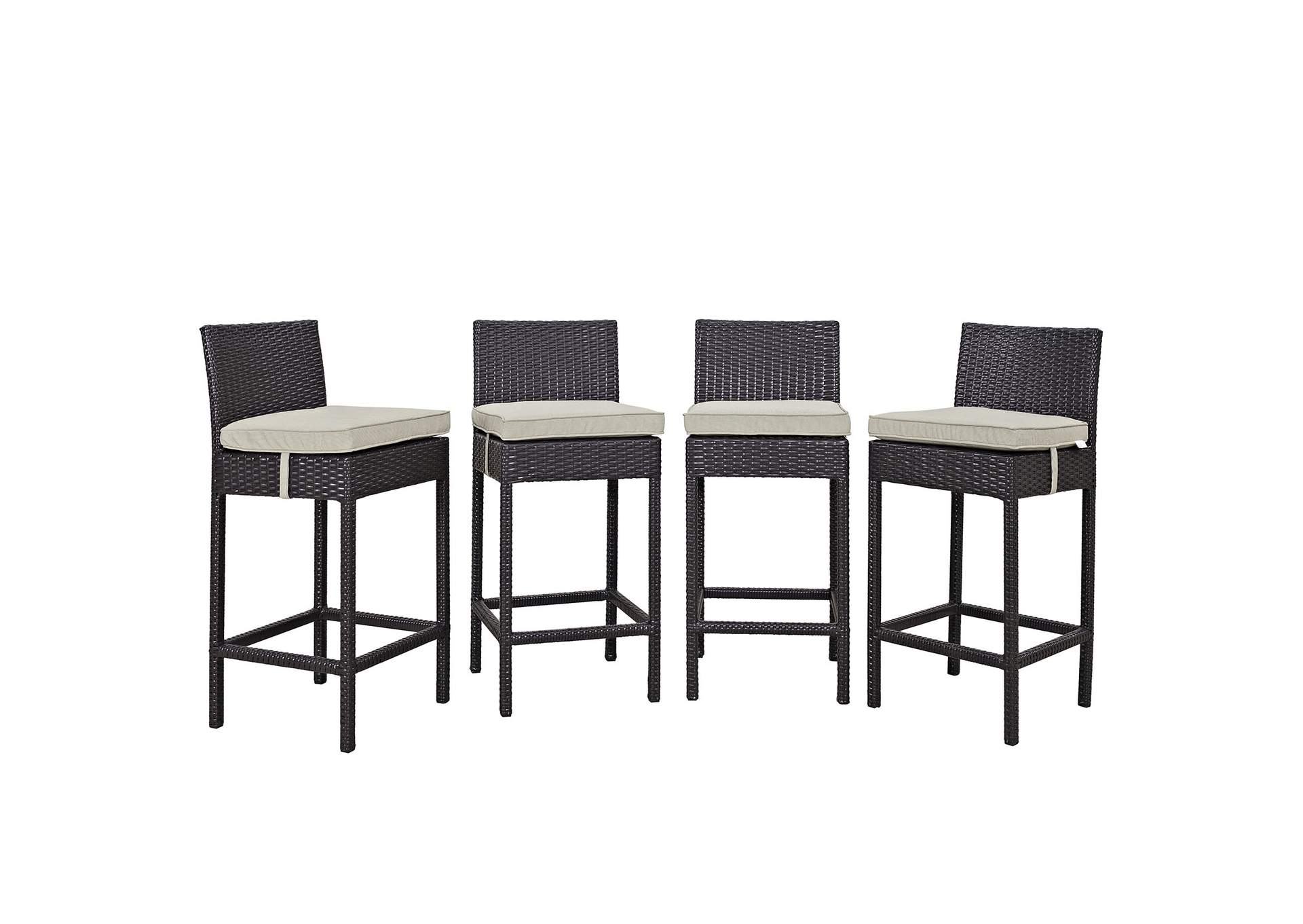 Espresso Beige Convene 4 Piece Outdoor Patio Pub Set,Modway