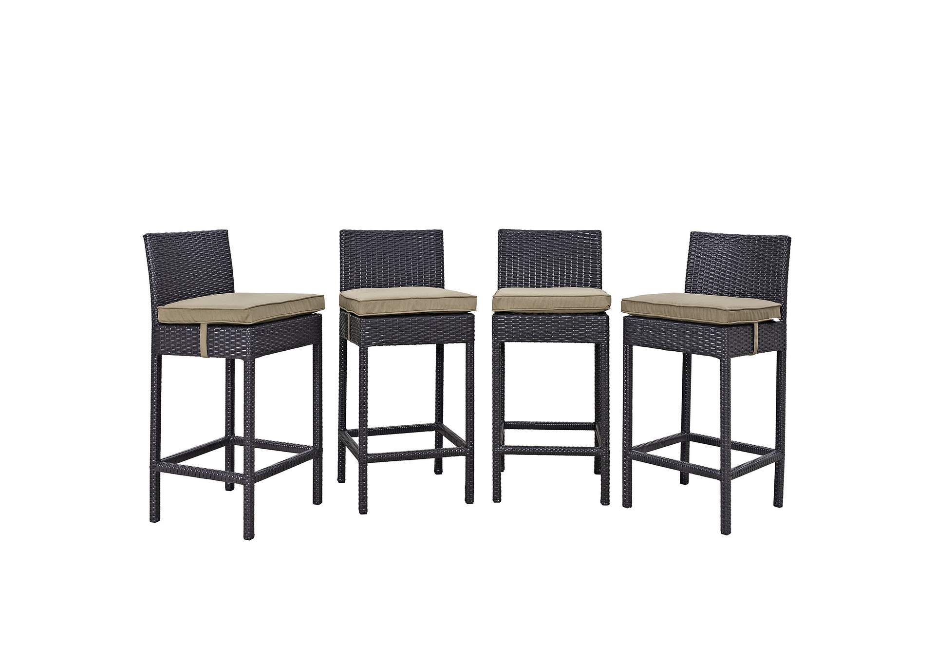 Espresso Mocha Convene 4 Piece Outdoor Patio Pub Set,Modway