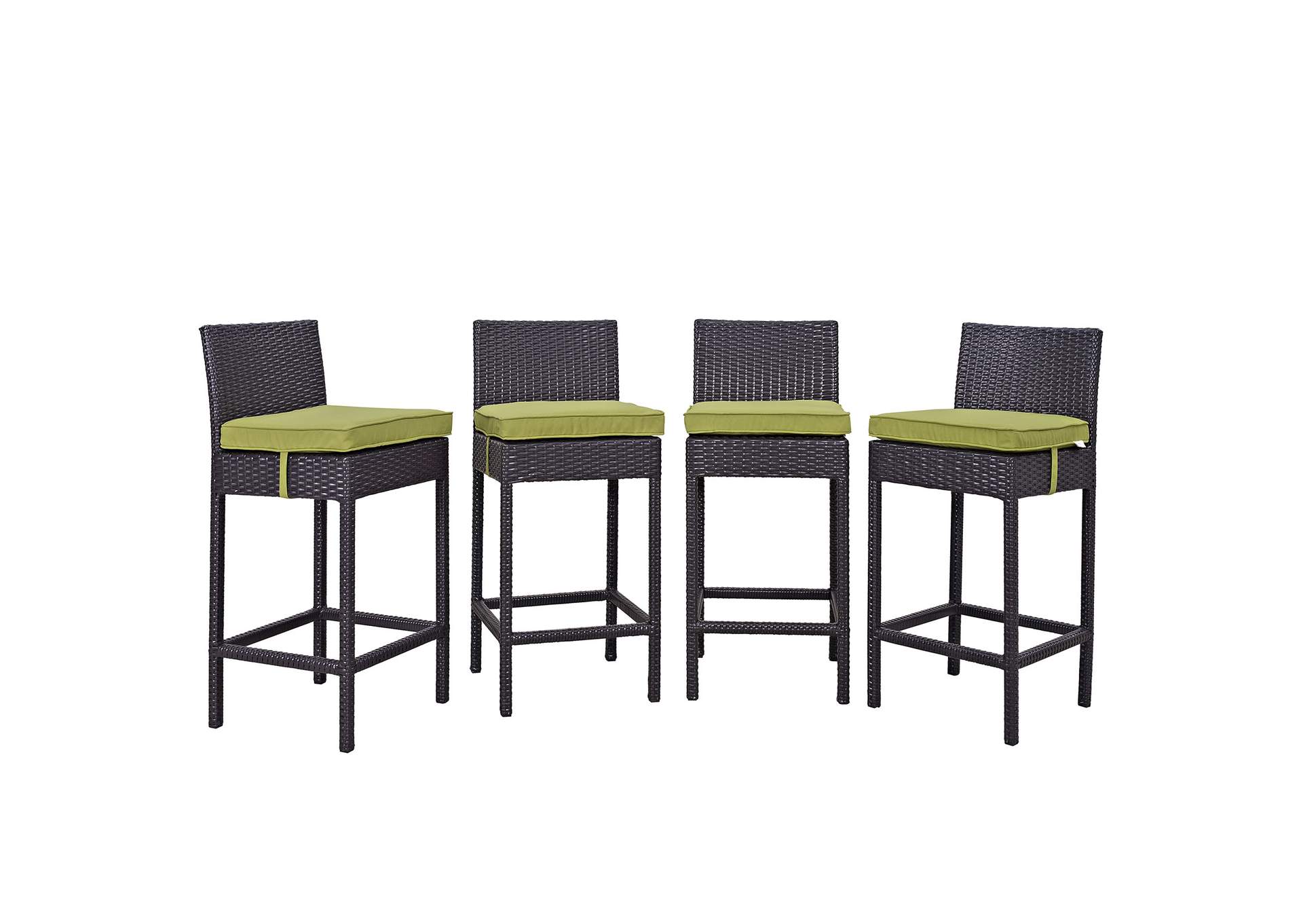 Espresso Peridot Convene 4 Piece Outdoor Patio Pub Set,Modway