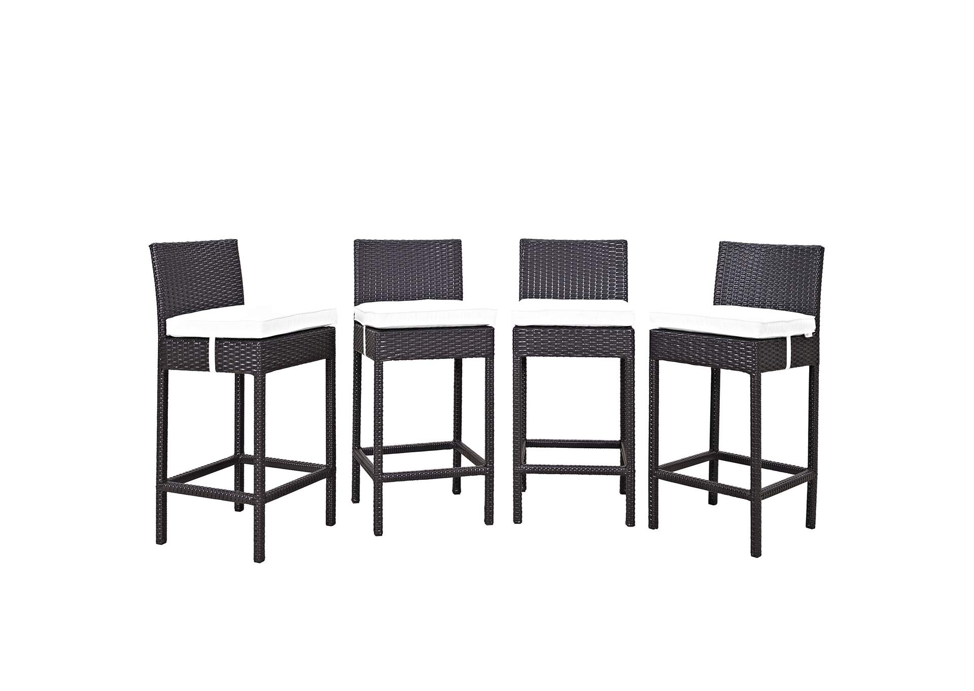 Espresso White Convene 4 Piece Outdoor Patio Pub Set,Modway