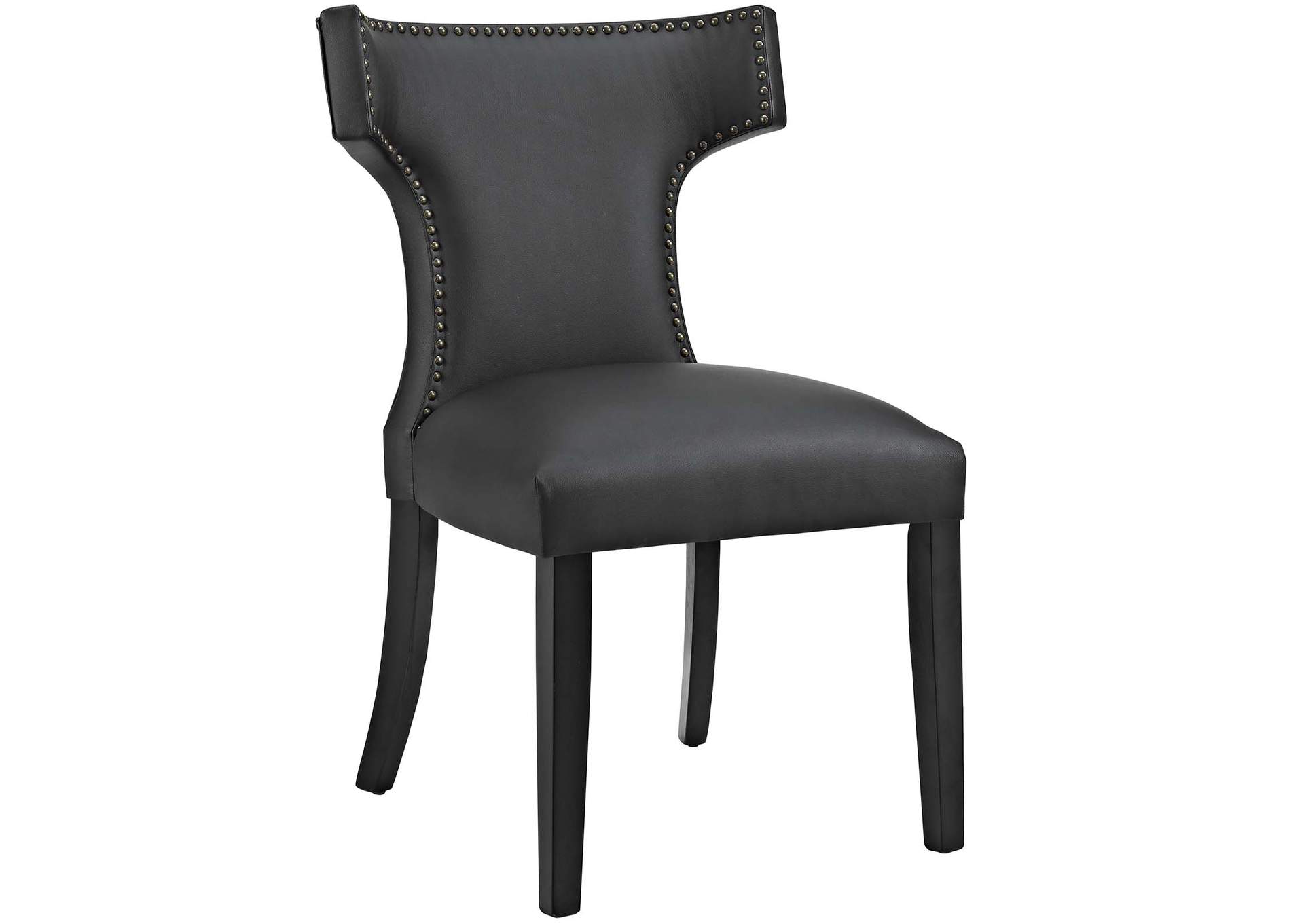 Black Curve Vinyl Dining Chair,Modway