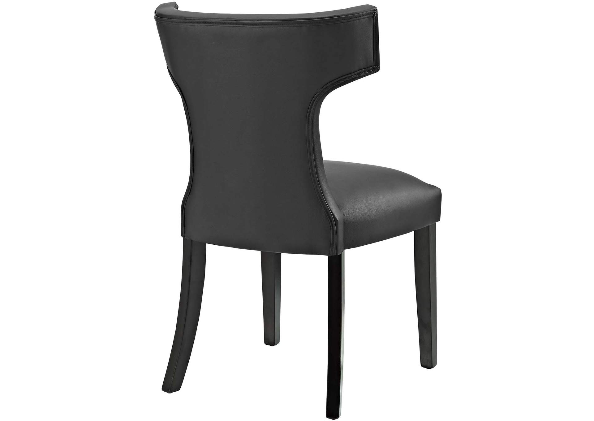 Black Curve Vinyl Dining Chair,Modway