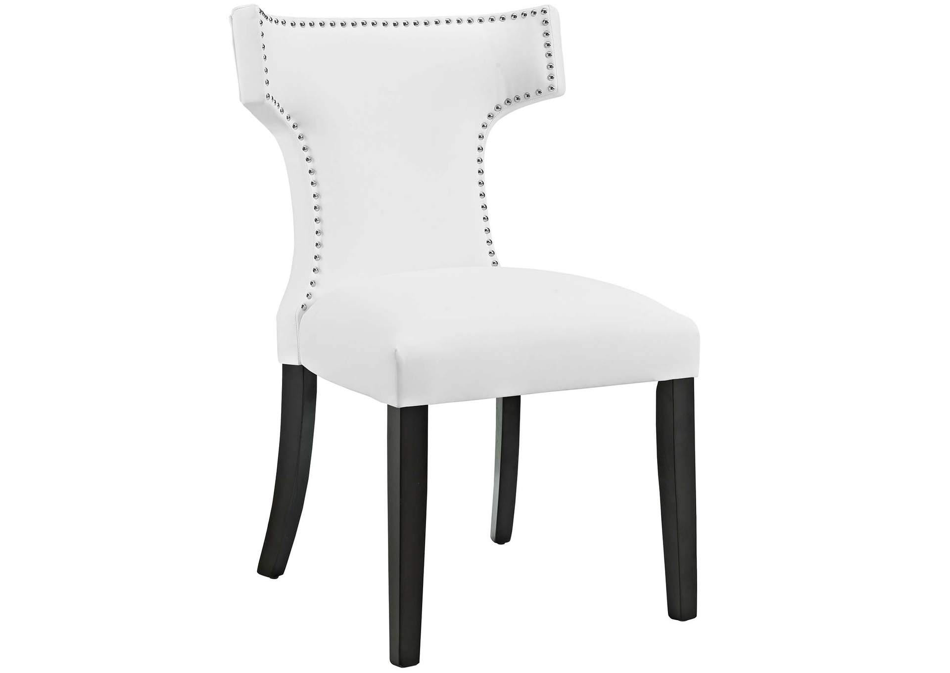 White Curve Vinyl Dining Chair,Modway