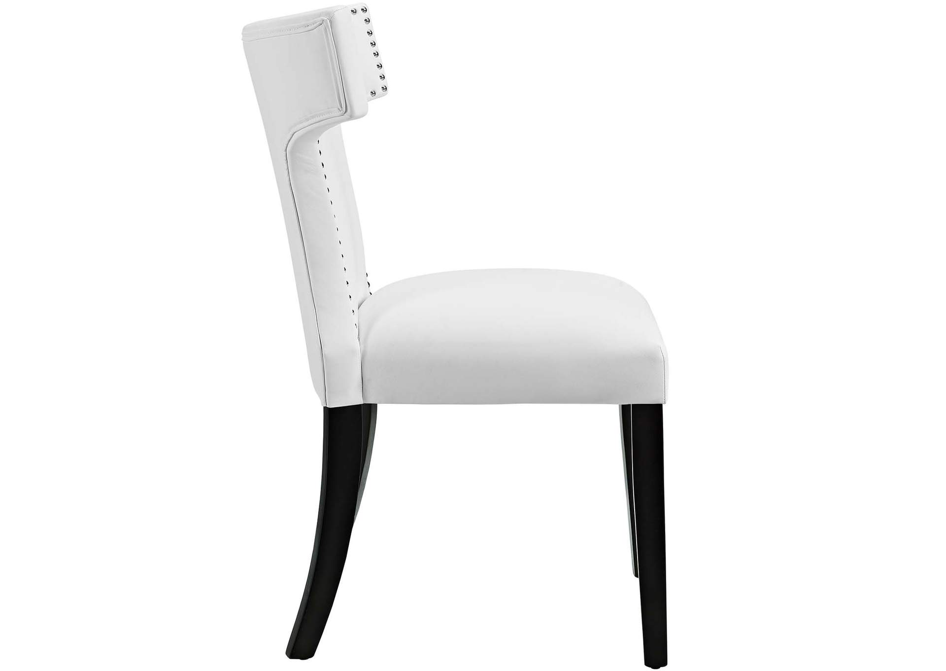 White Curve Vinyl Dining Chair,Modway