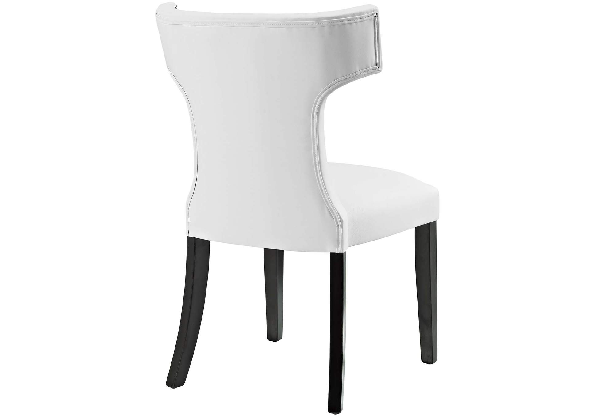 White Curve Vinyl Dining Chair,Modway