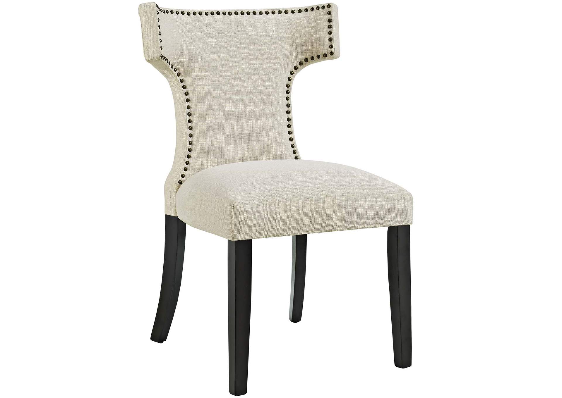 Beige Curve Fabric Dining Chair,Modway