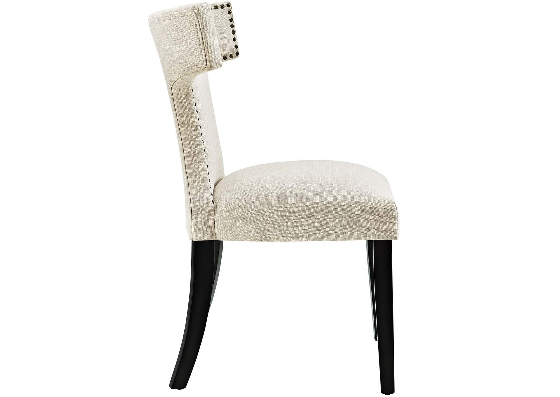 Beige Curve Fabric Dining Chair,Modway