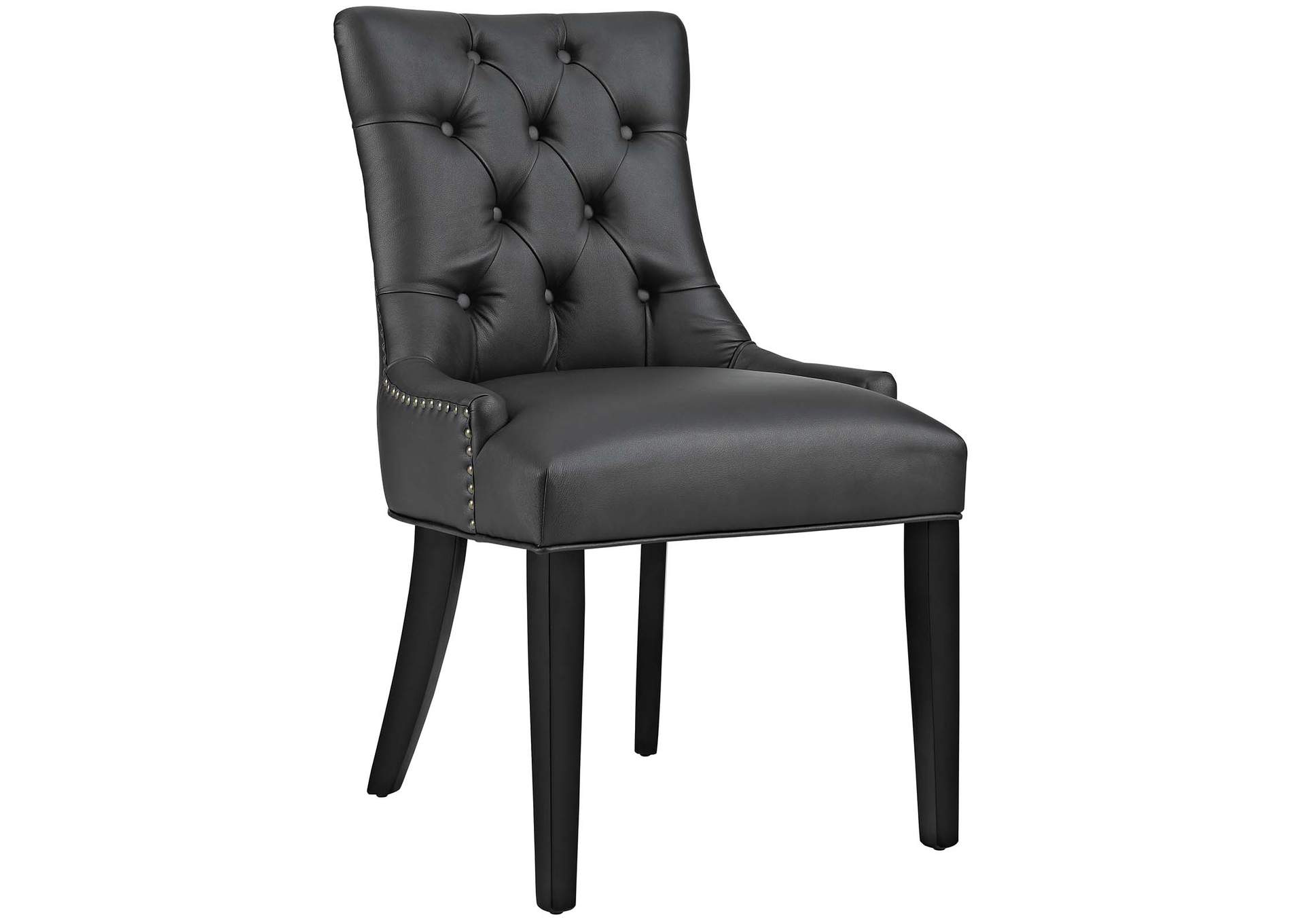 Black Regent Tufted Faux Leather Dining Chair,Modway