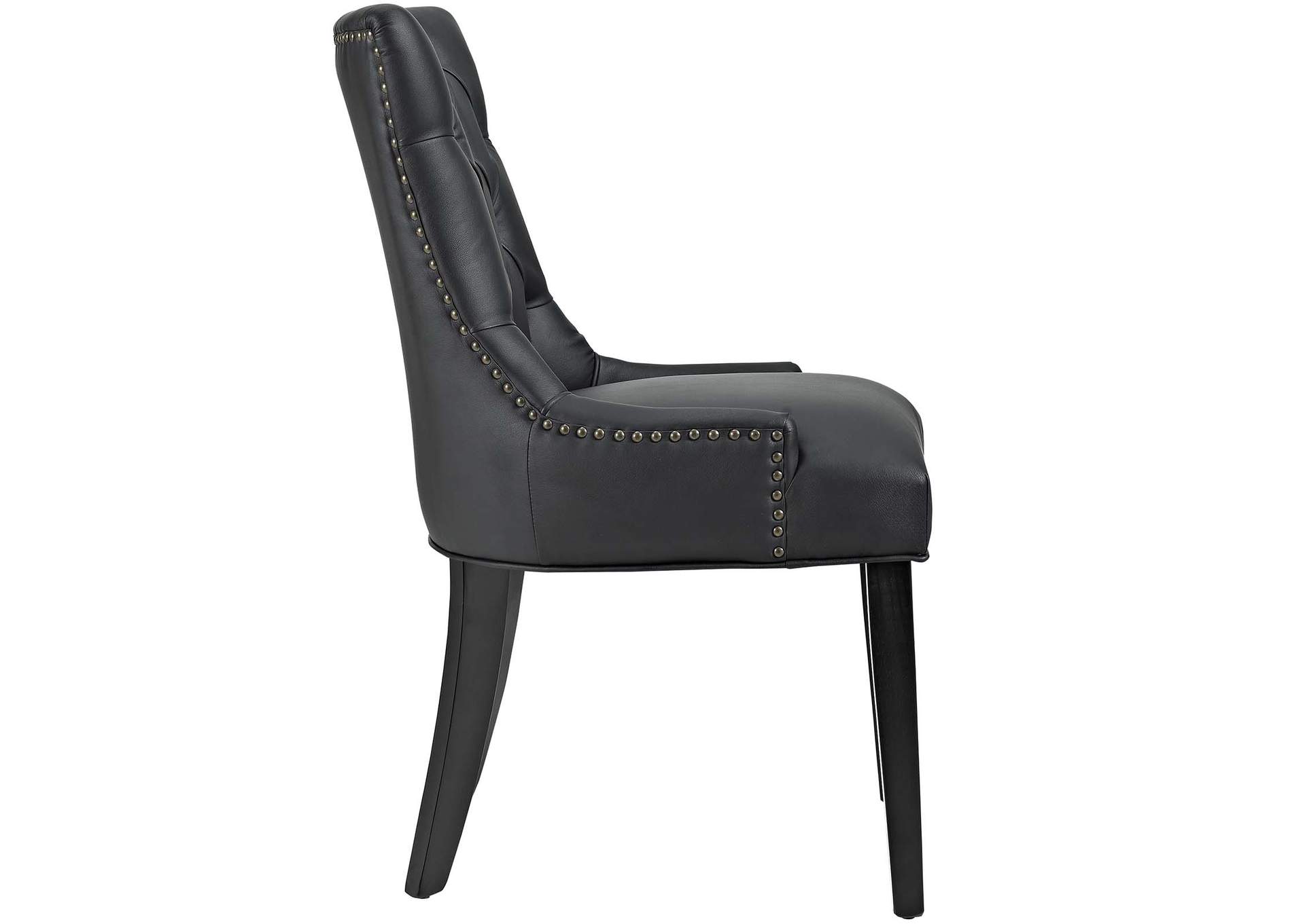 Black Regent Tufted Faux Leather Dining Chair,Modway