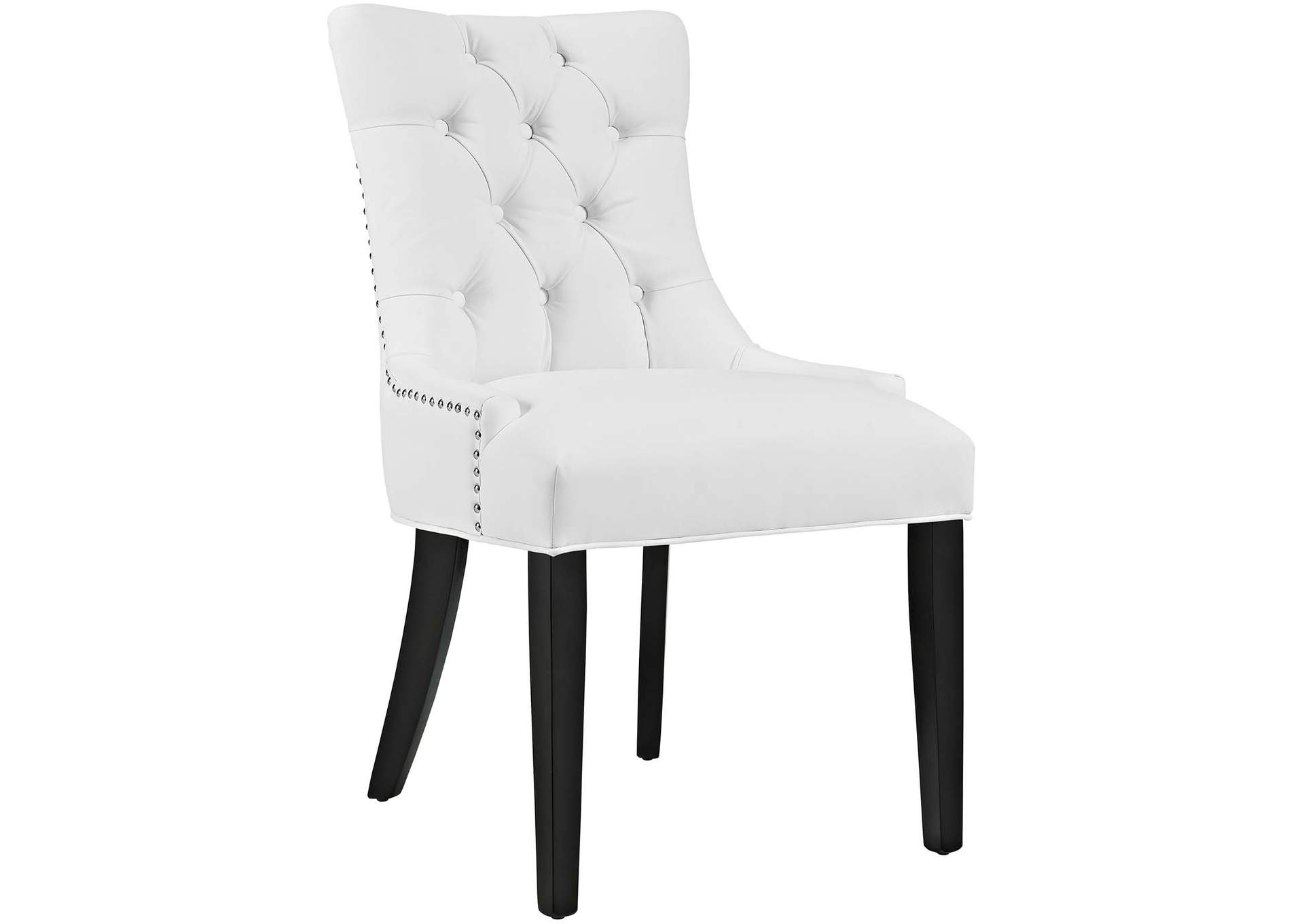 White Regent Tufted Faux Leather Dining Chair,Modway