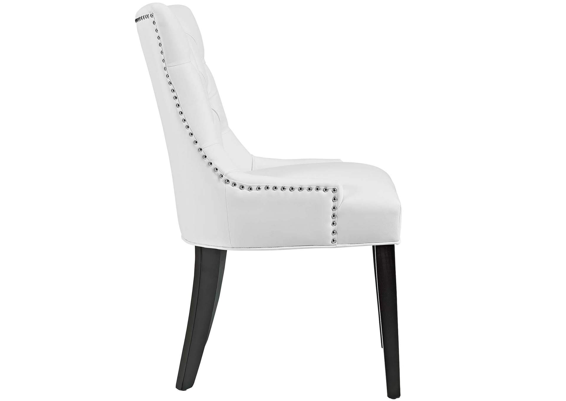 White Regent Tufted Faux Leather Dining Chair,Modway