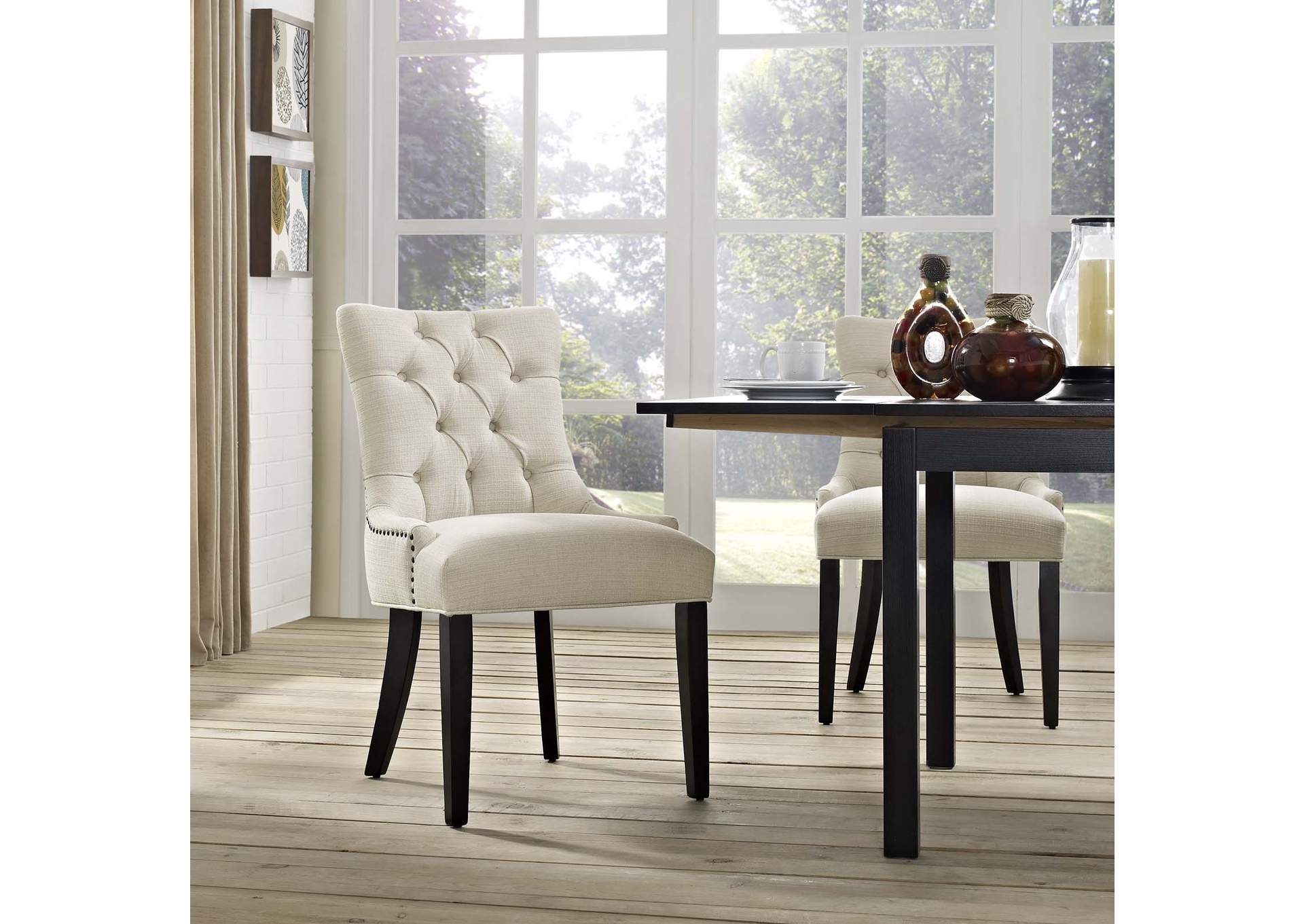 Beige Regent Tufted Fabric Dining Side Chair,Modway