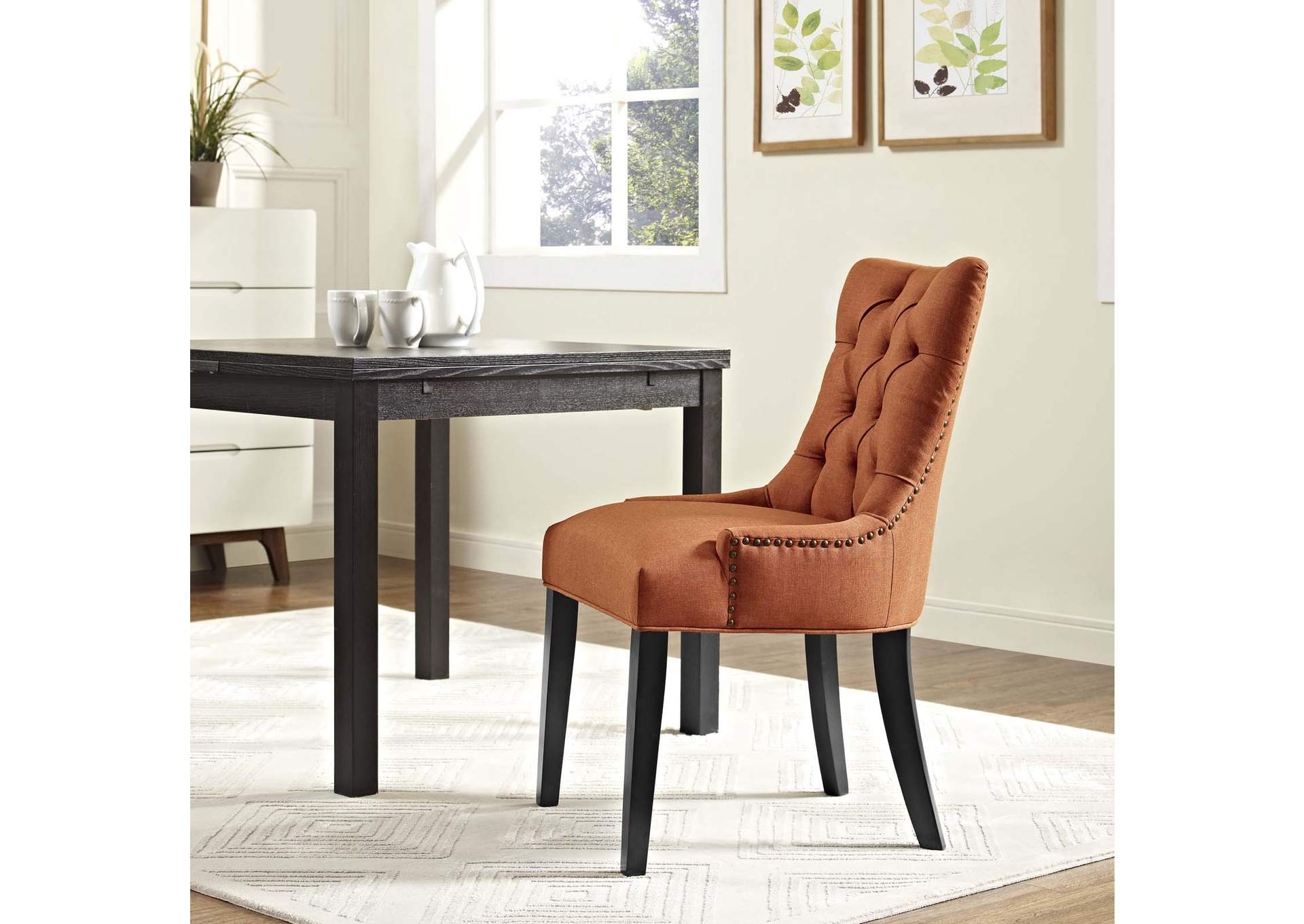 Orange Regent Tufted Fabric Dining Side Chair,Modway