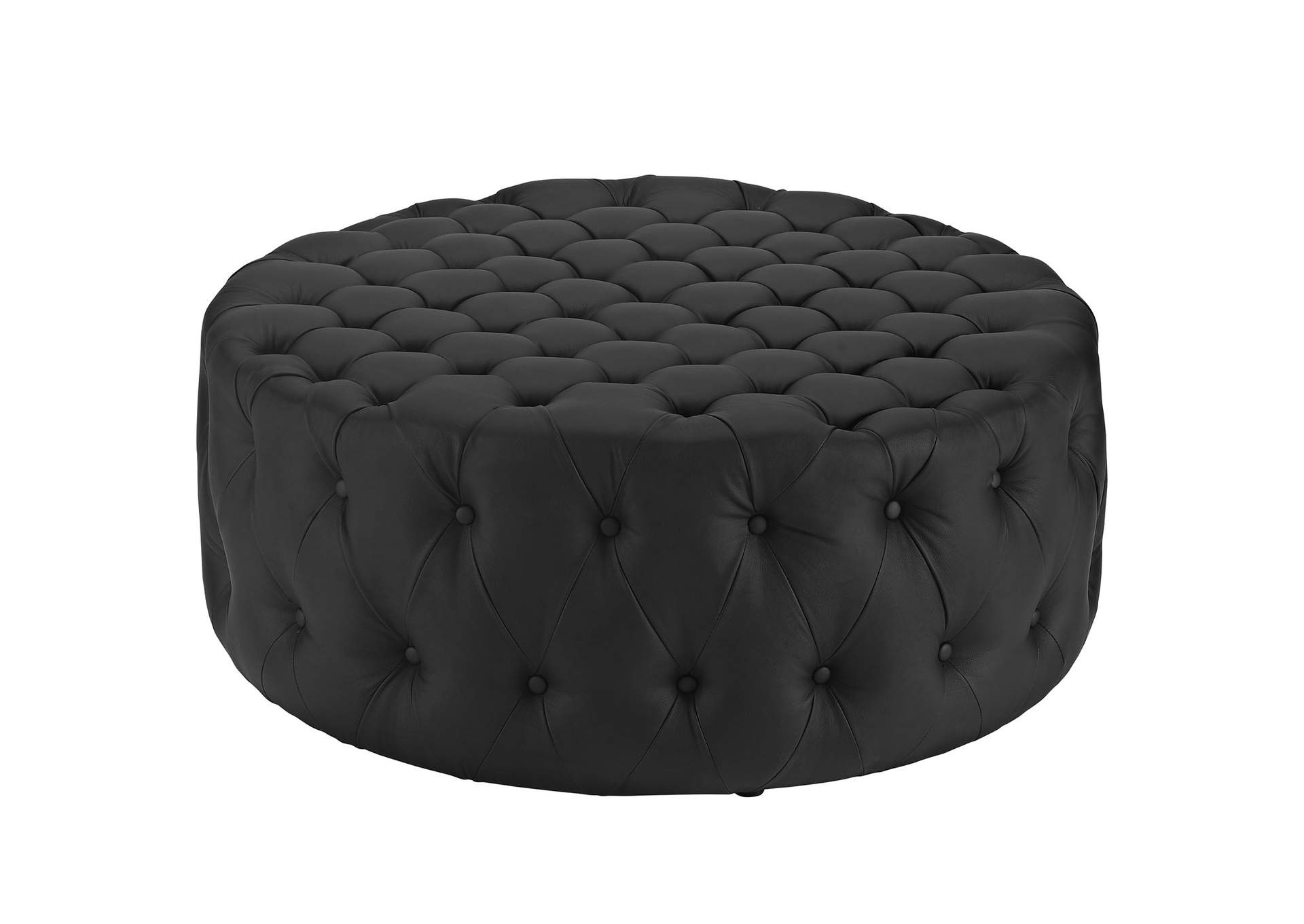 Black Amour Upholstered Vinyl Ottoman,Modway