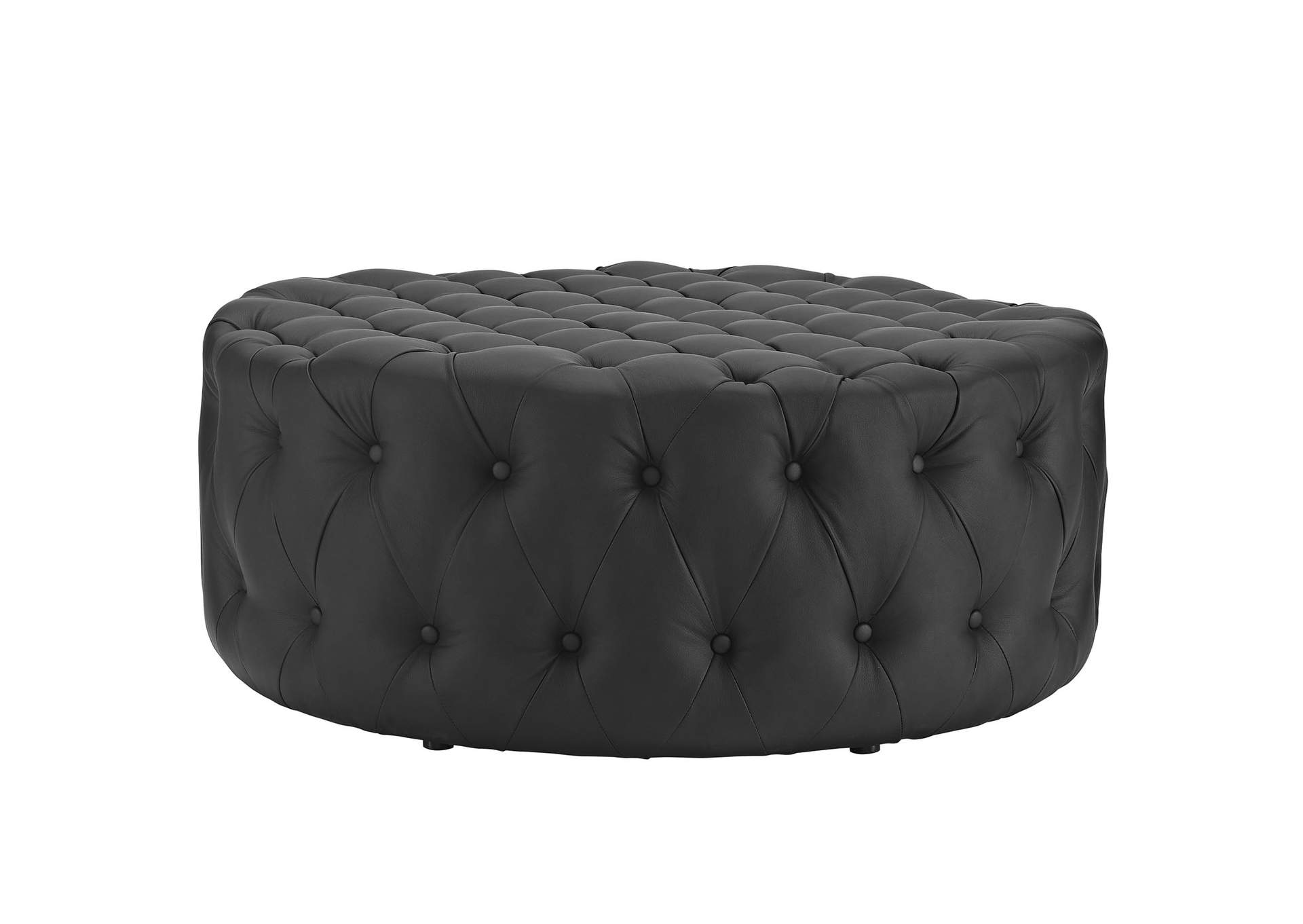 Black Amour Upholstered Vinyl Ottoman,Modway