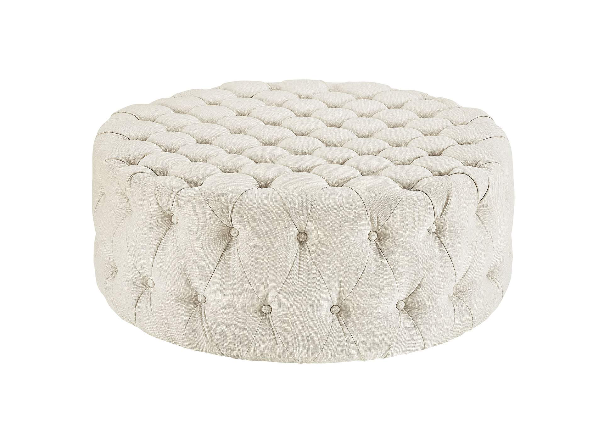 Beige Amour Upholstered Fabric Ottoman,Modway