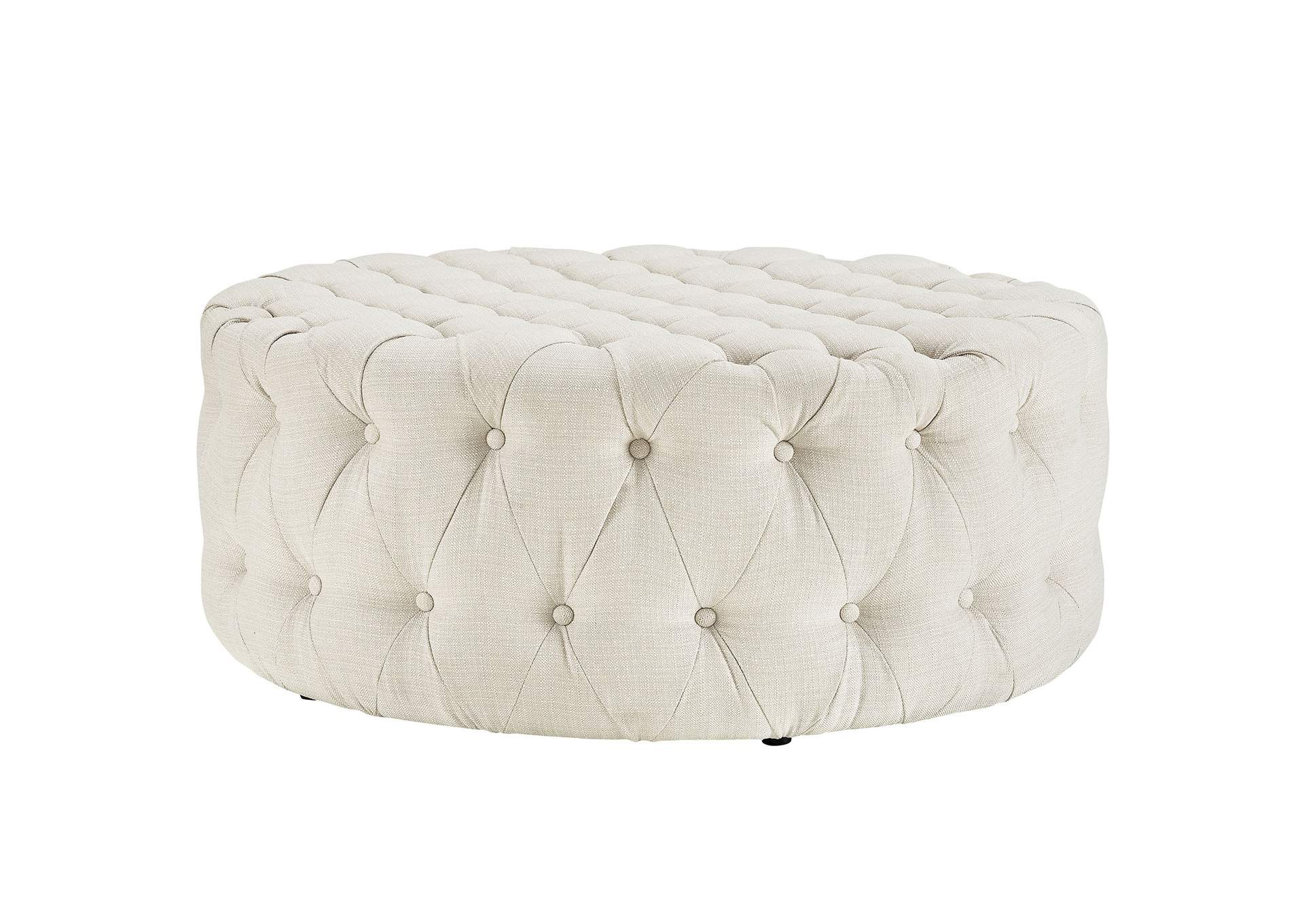 Beige Amour Upholstered Fabric Ottoman,Modway