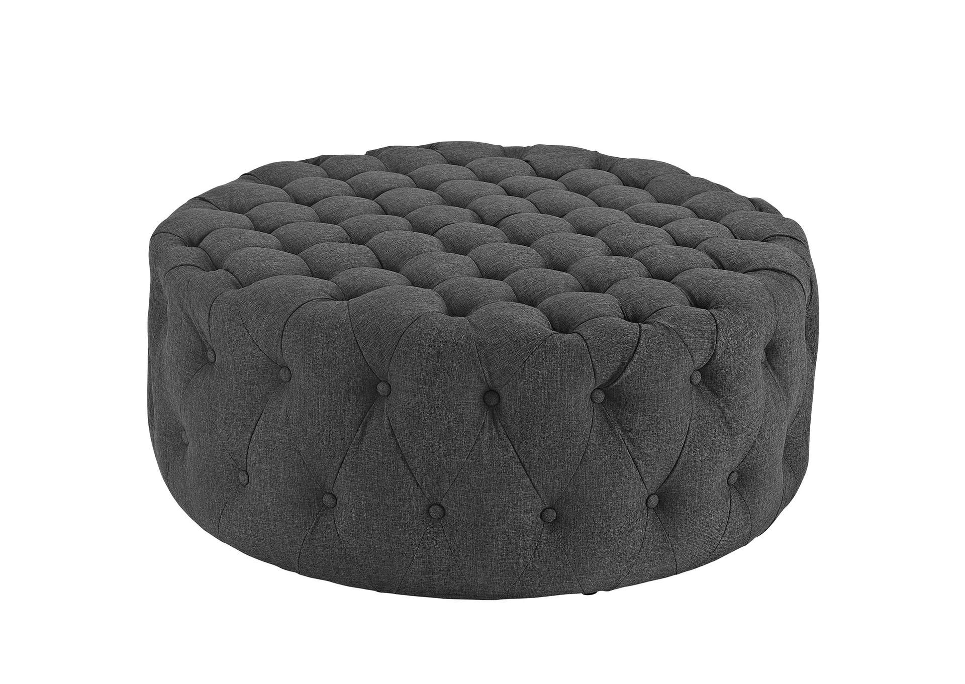 Gray Amour Upholstered Fabric Ottoman,Modway